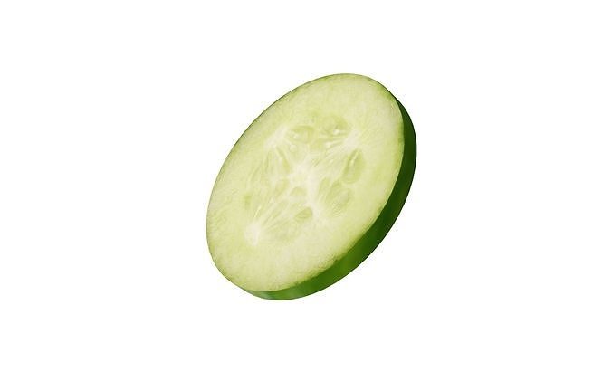 Prop13 A Slice of Cucumber Low-poly 3D model 4