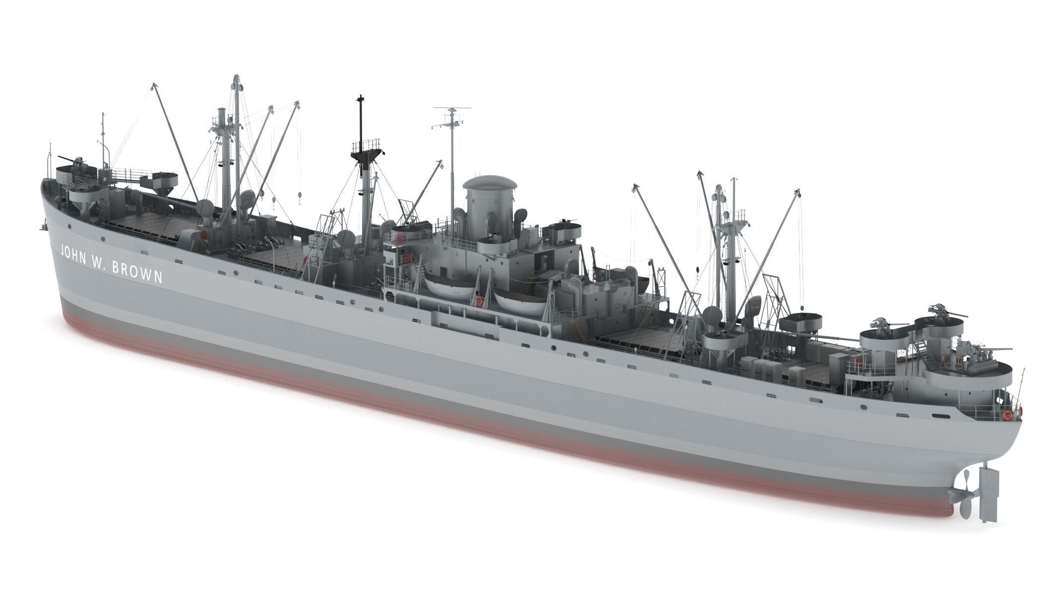 SS John W Brown 3D model_7