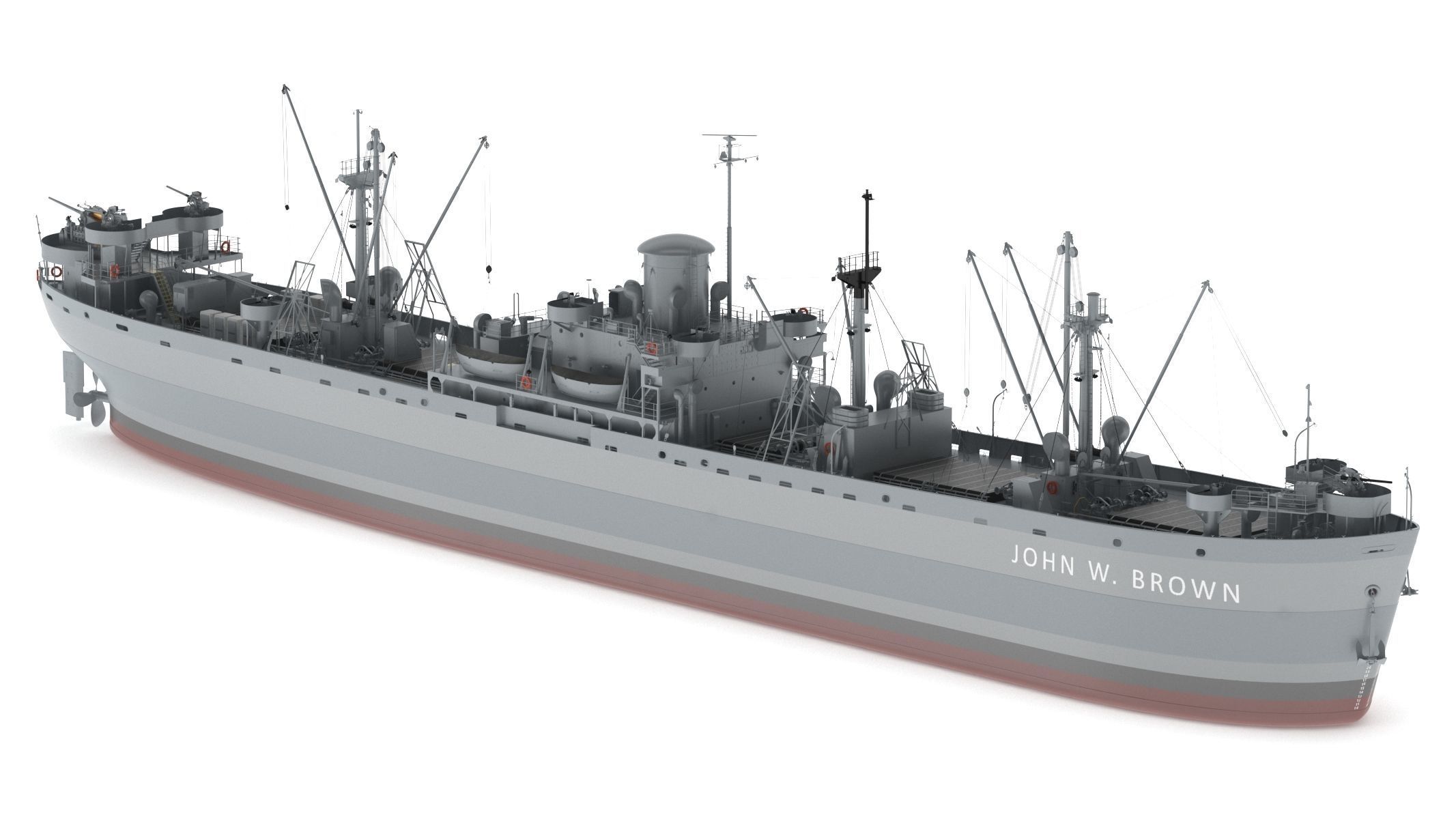 SS John W Brown 3D model_3