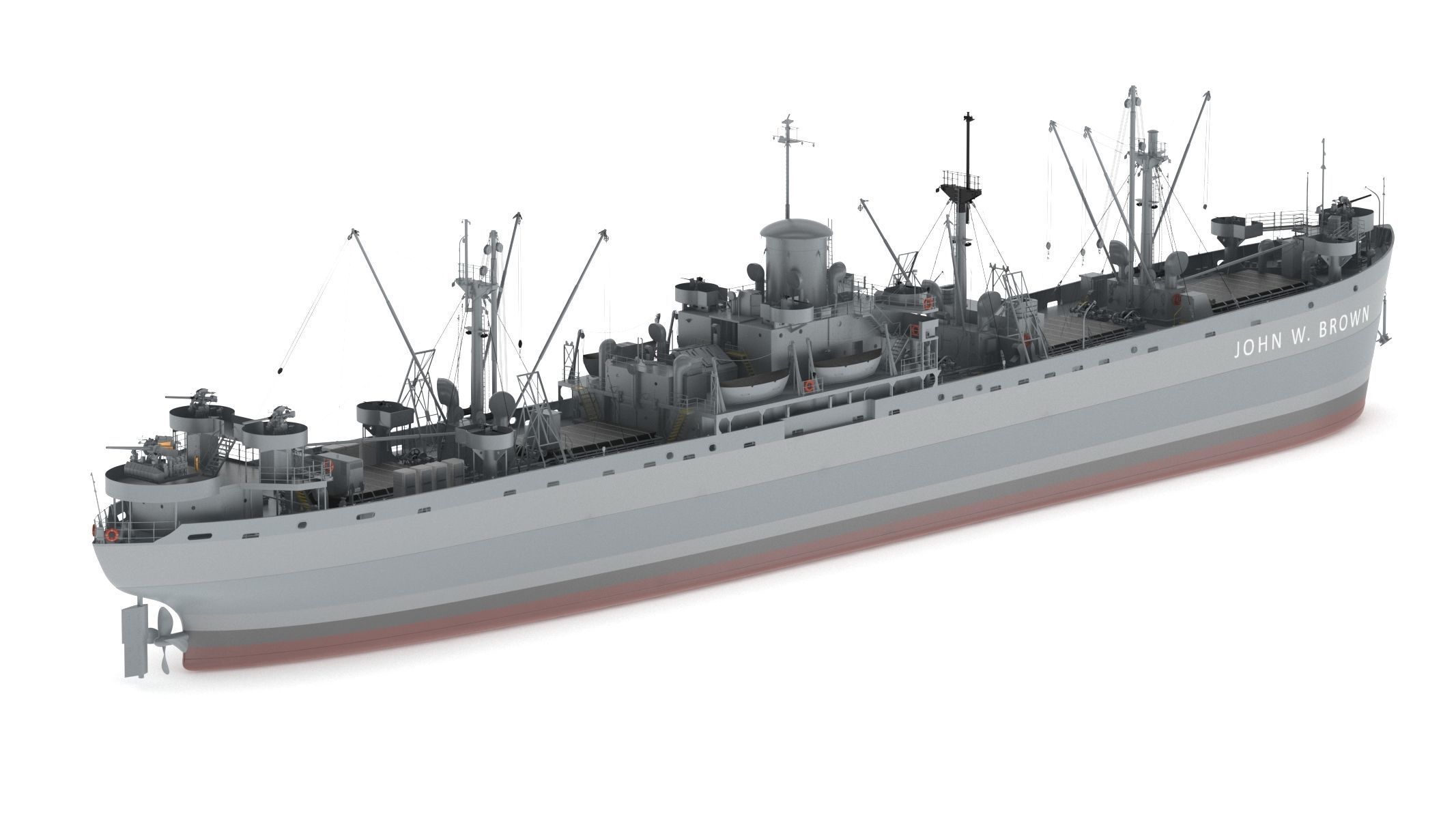 SS John W Brown 3D model_5