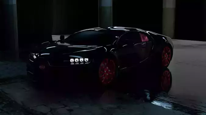 Bugatti Chrion 2017 3D Model Low-poly 3D model