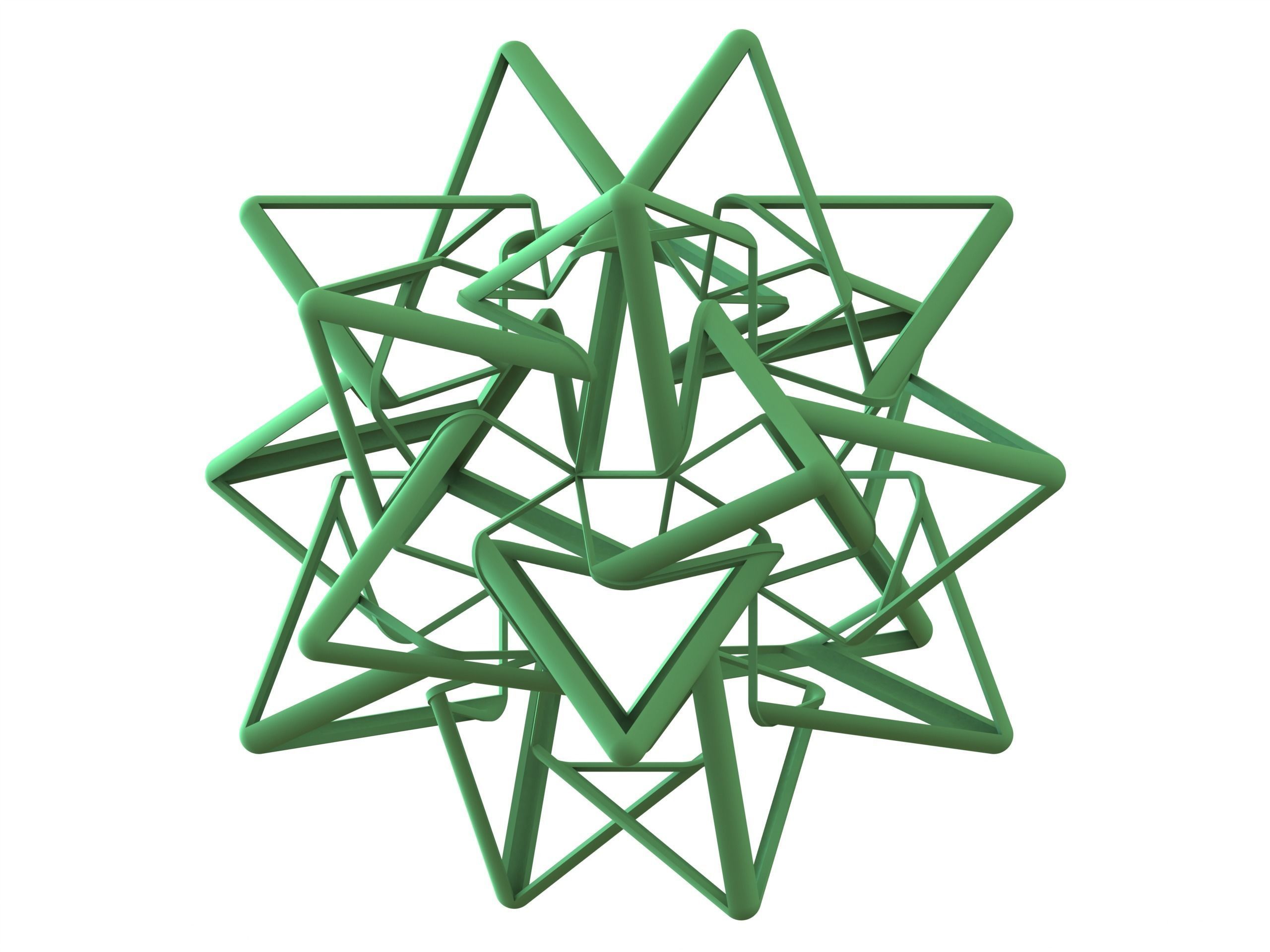 Wireframe Shape Compound of Five Tetrahedra 3D print model_1