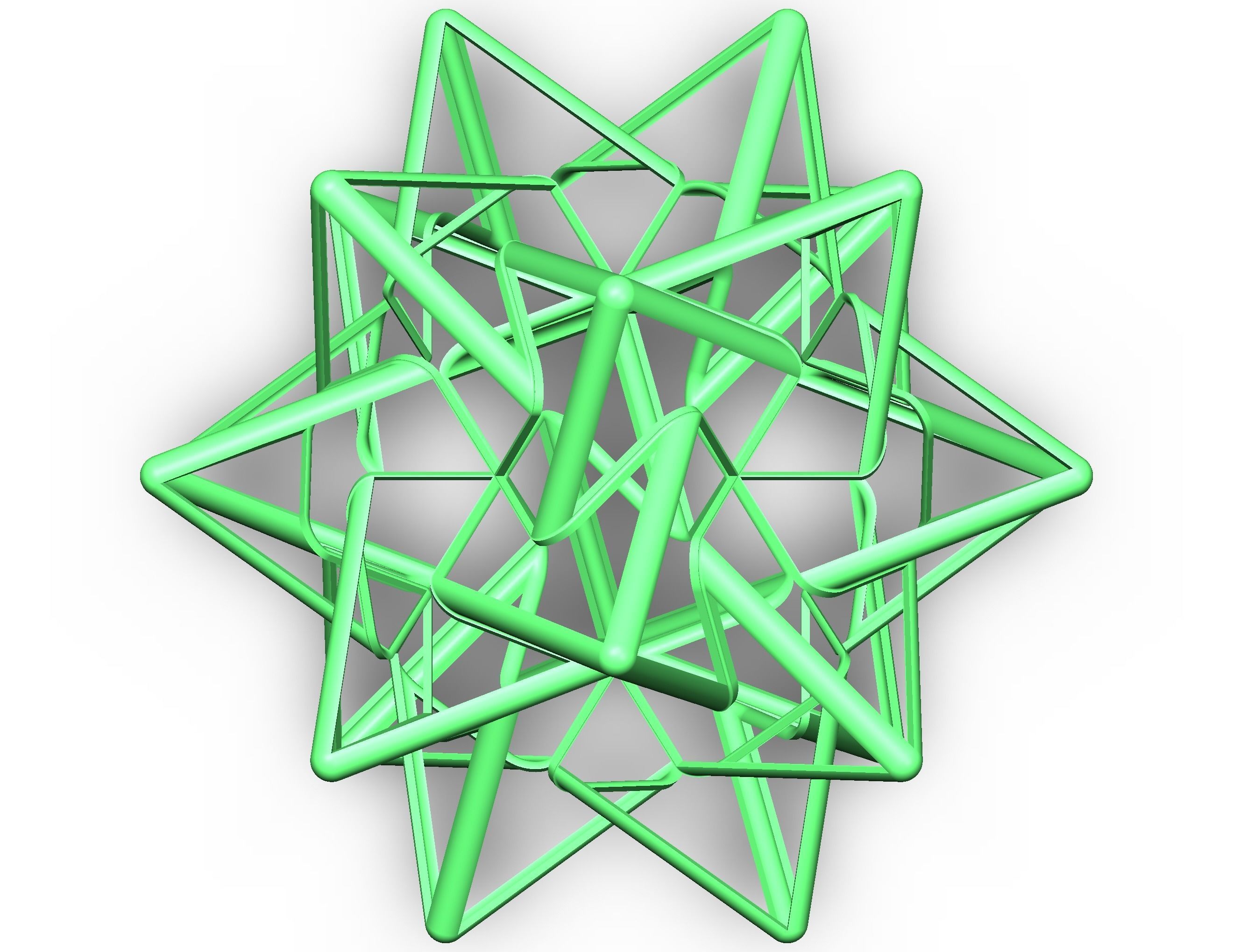 Wireframe Shape Compound of Five Tetrahedra 3D print model_17