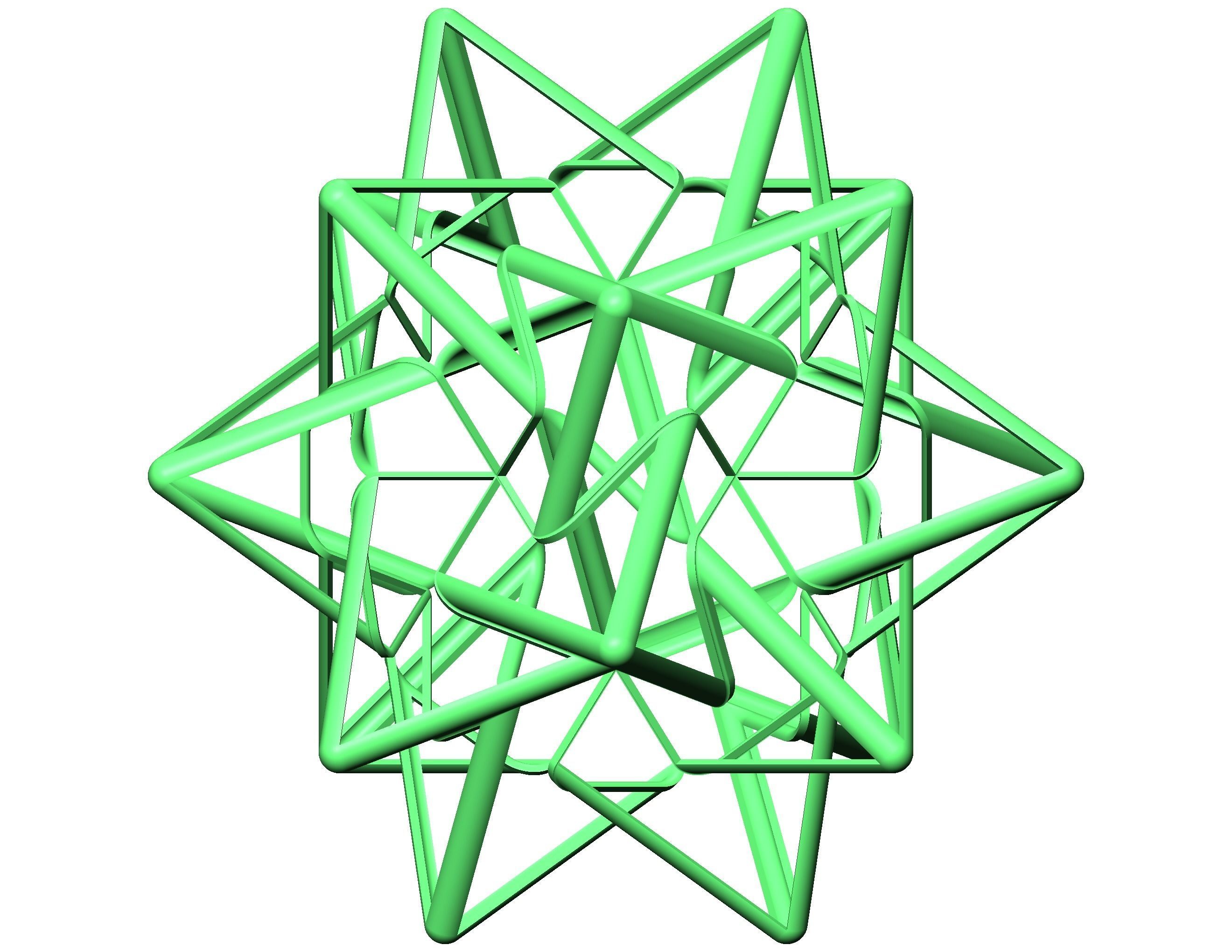 Wireframe Shape Compound of Five Tetrahedra 3D print model_33