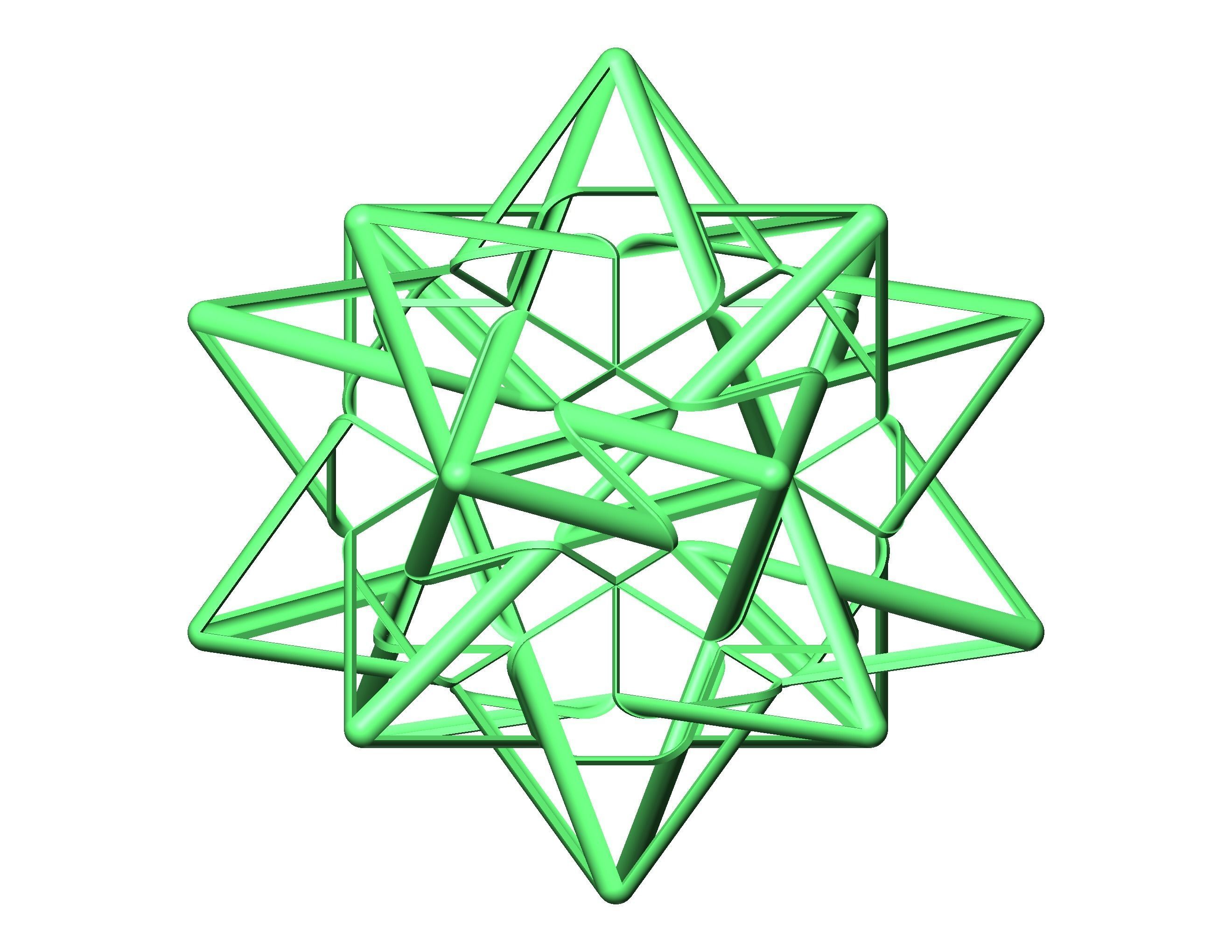 Wireframe Shape Compound of Five Tetrahedra 3D print model_41