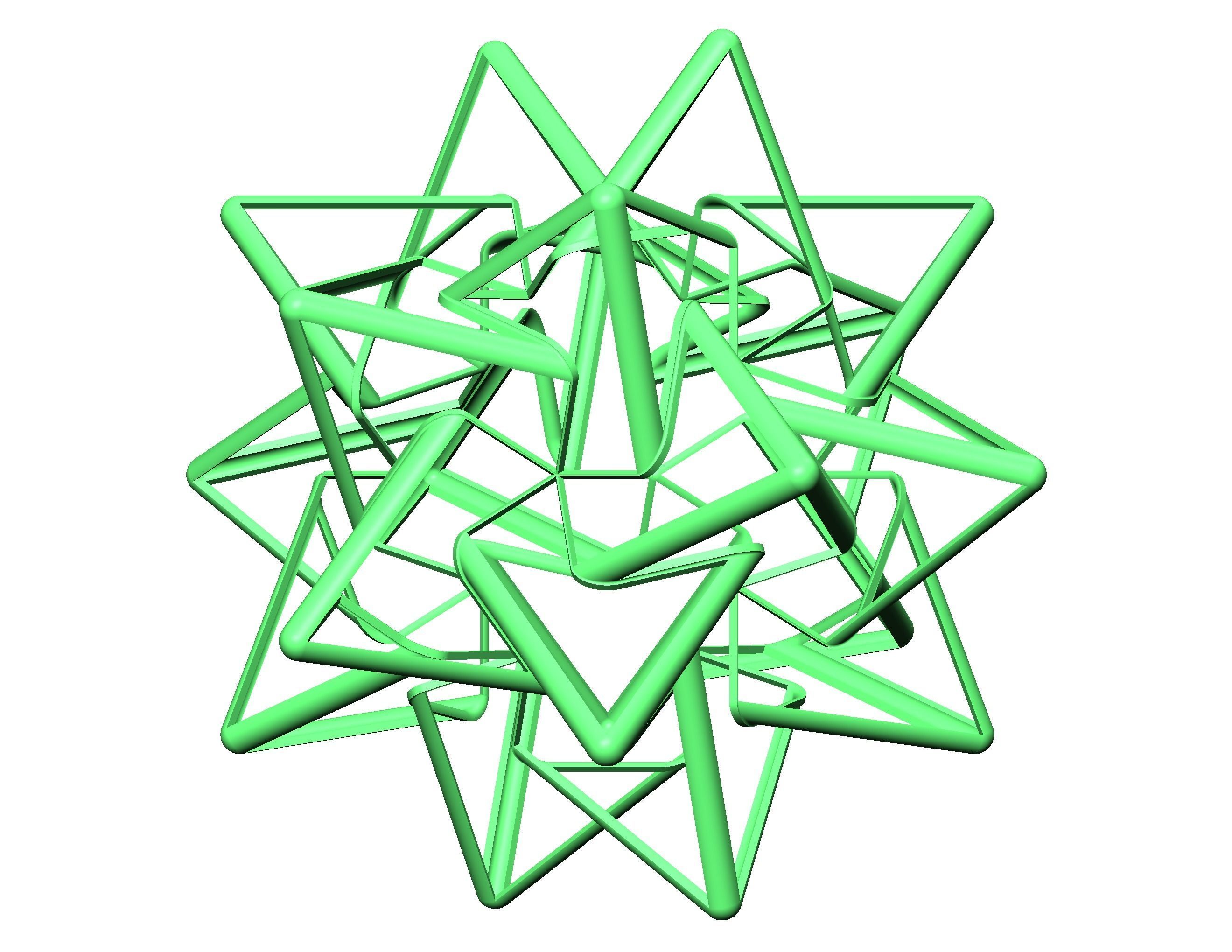 Wireframe Shape Compound of Five Tetrahedra 3D print model_29