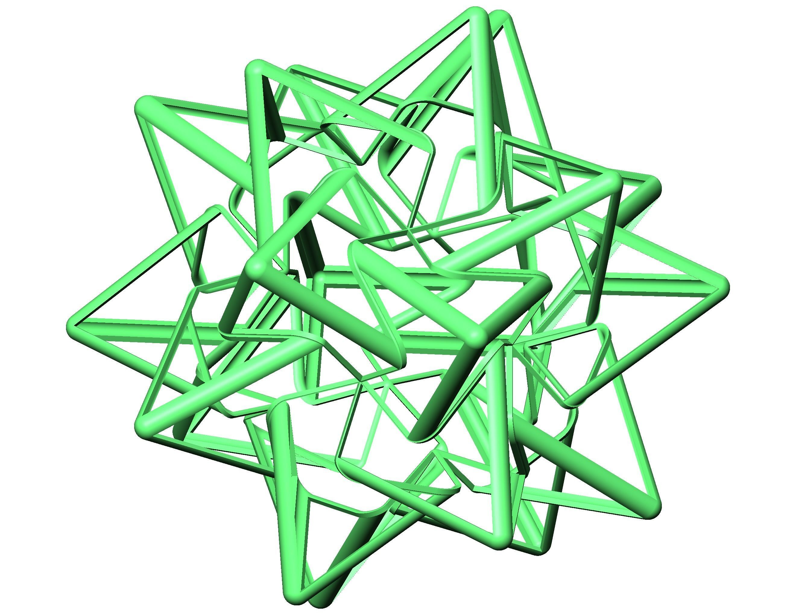 Wireframe Shape Compound of Five Tetrahedra 3D print model_37