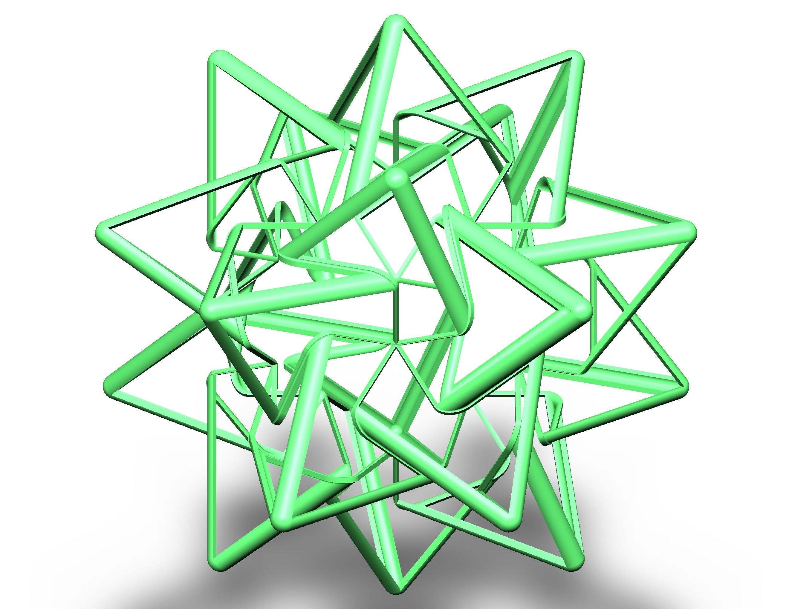 Wireframe Shape Compound of Five Tetrahedra 3D print model_21