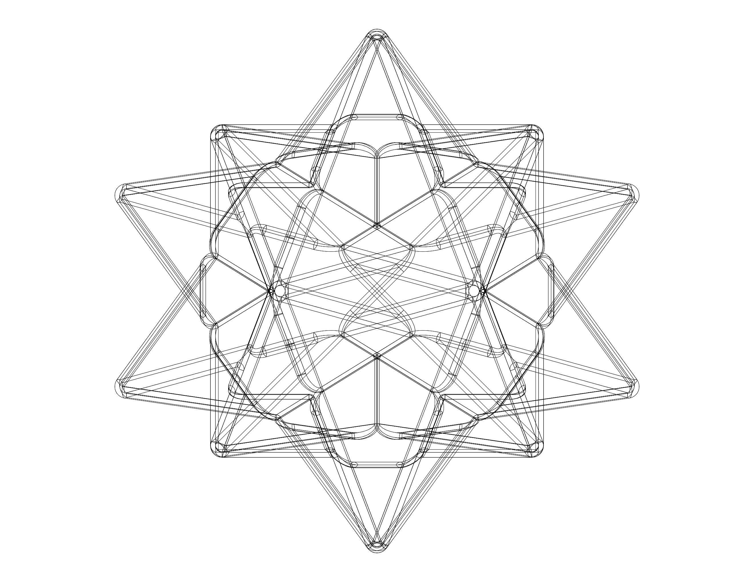 Wireframe Shape Compound of Five Tetrahedra 3D print model_40