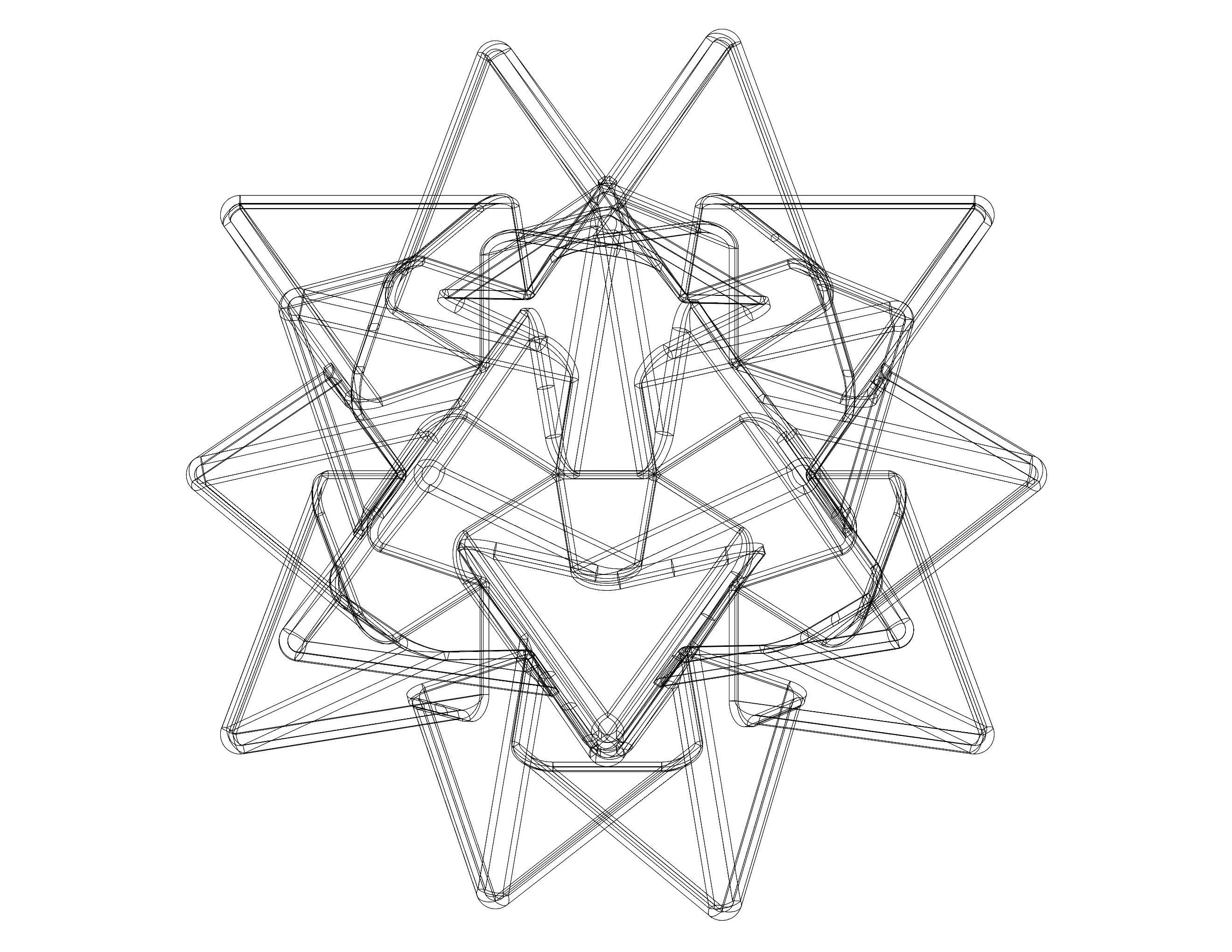 Wireframe Shape Compound of Five Tetrahedra 3D print model_28