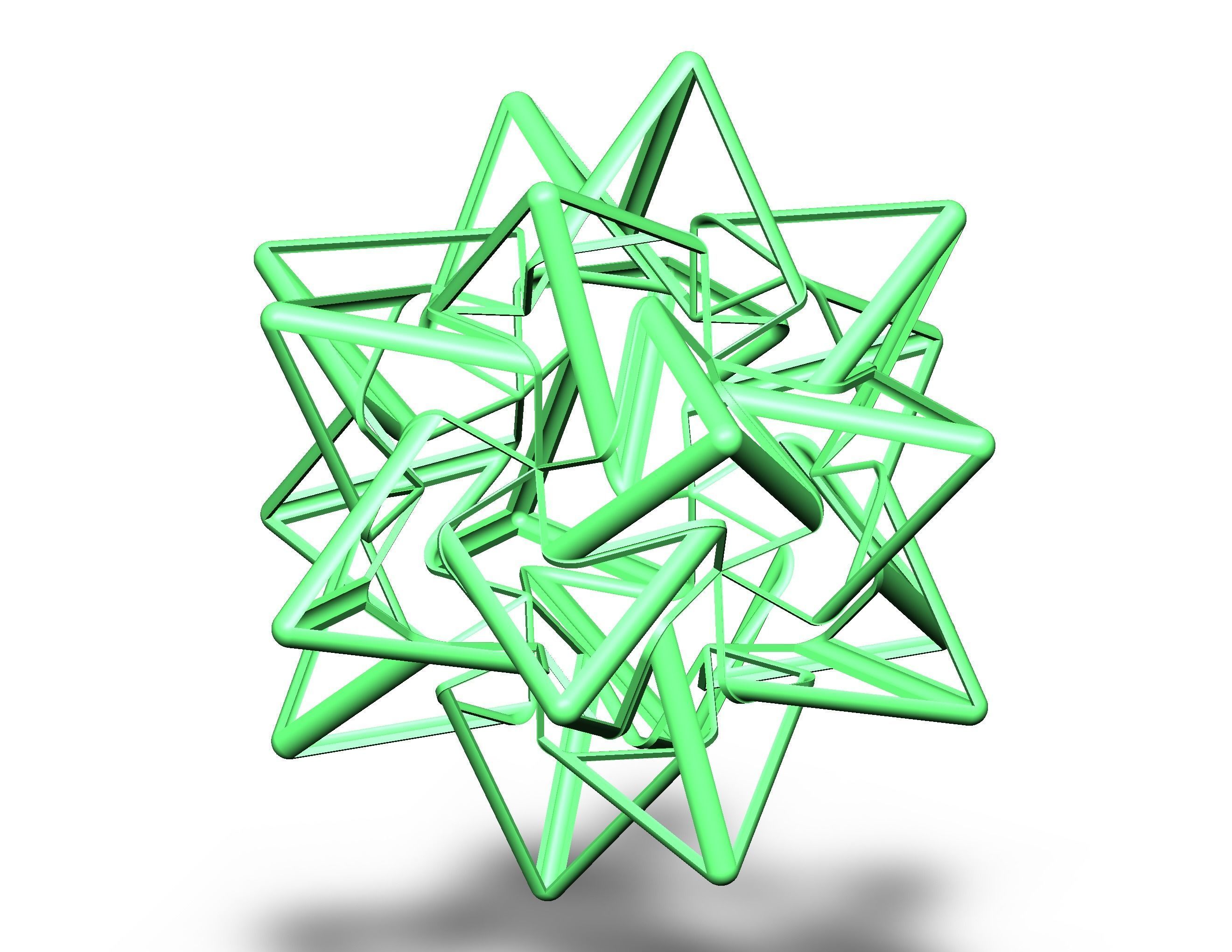 Wireframe Shape Compound of Five Tetrahedra 3D print model_13