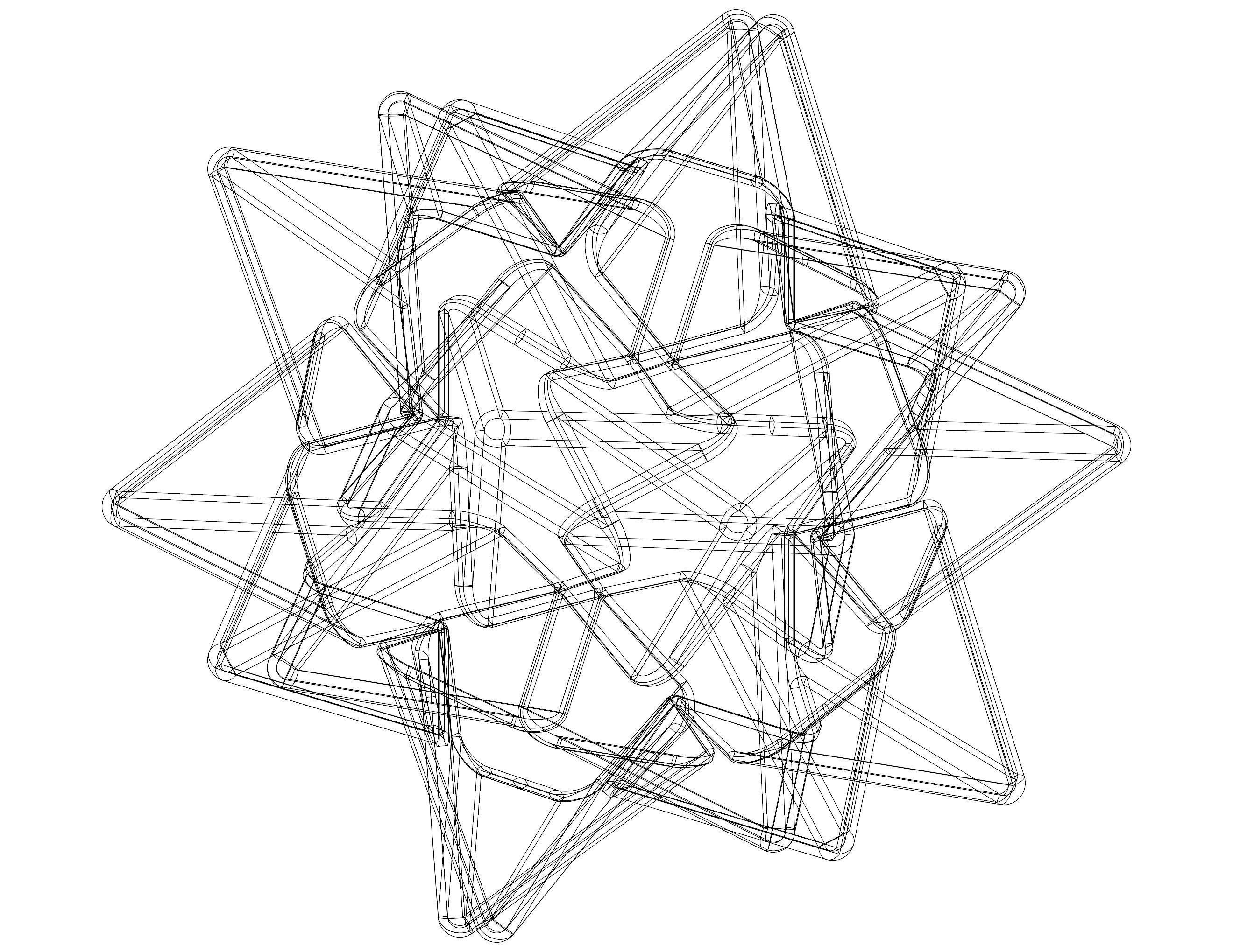 Wireframe Shape Compound of Five Tetrahedra 3D print model_36