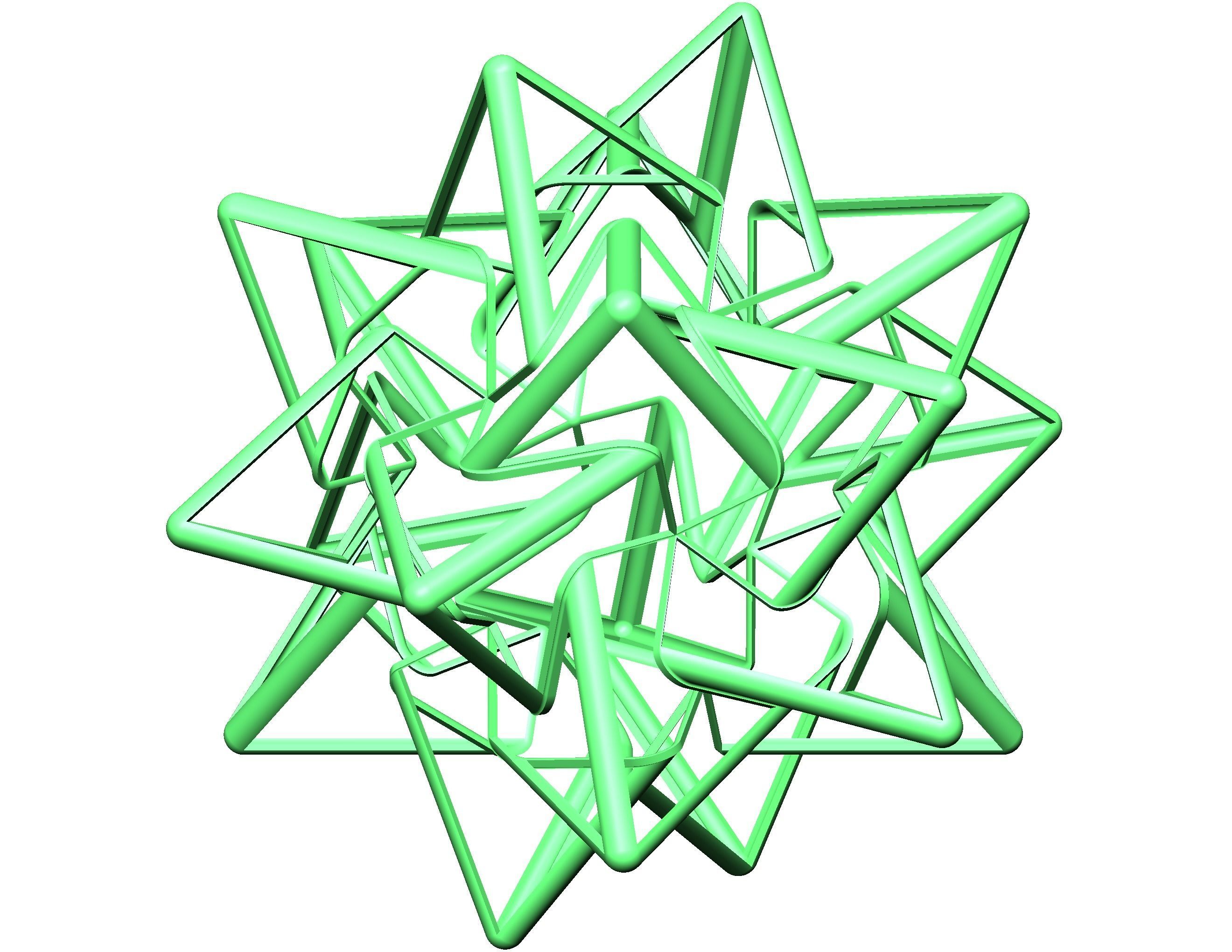 Wireframe Shape Compound of Five Tetrahedra 3D print model_5