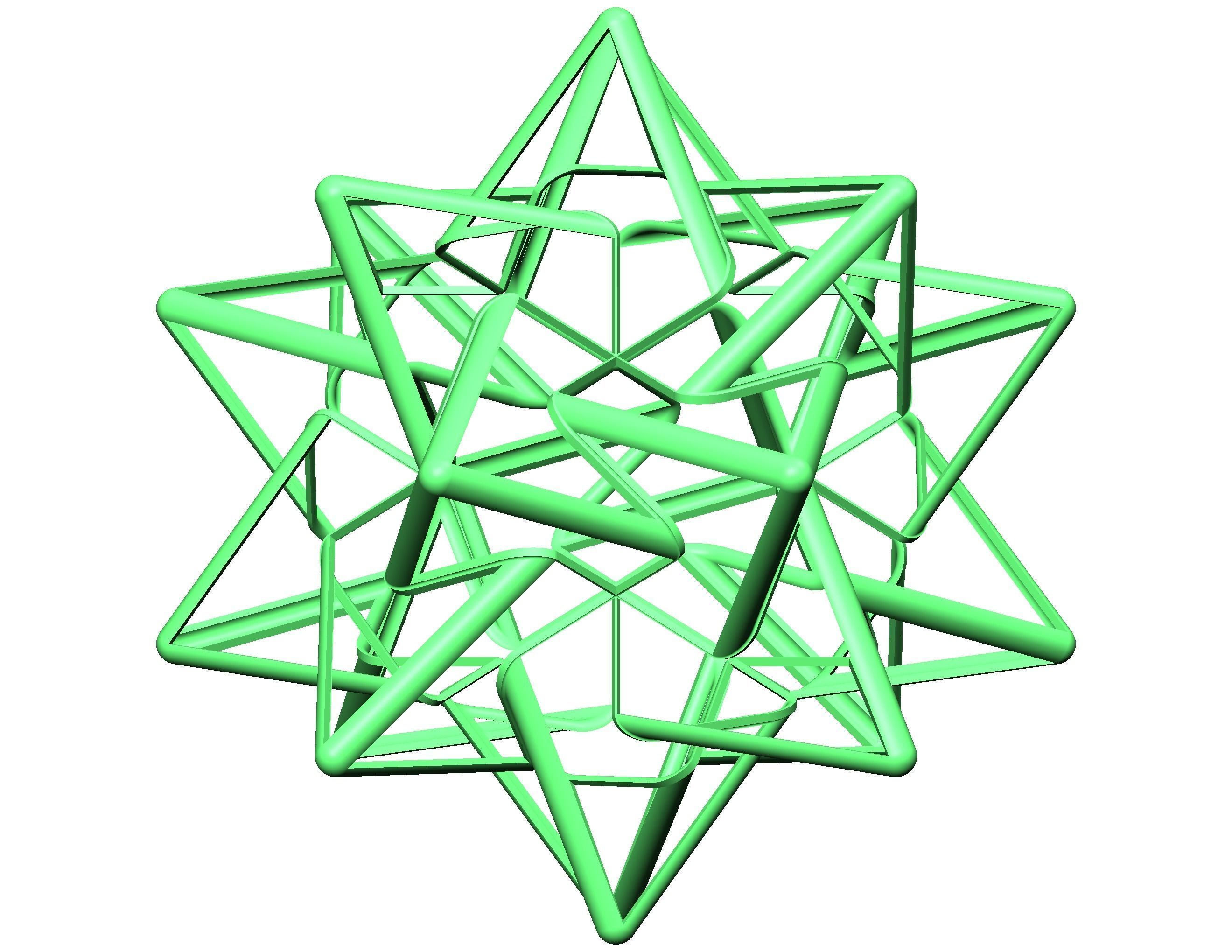 Wireframe Shape Compound of Five Tetrahedra 3D print model_25