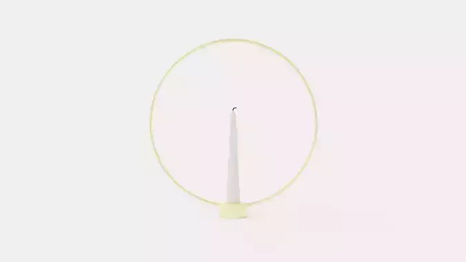 Gloria Candlestick Large - Brass Low-poly 3D model