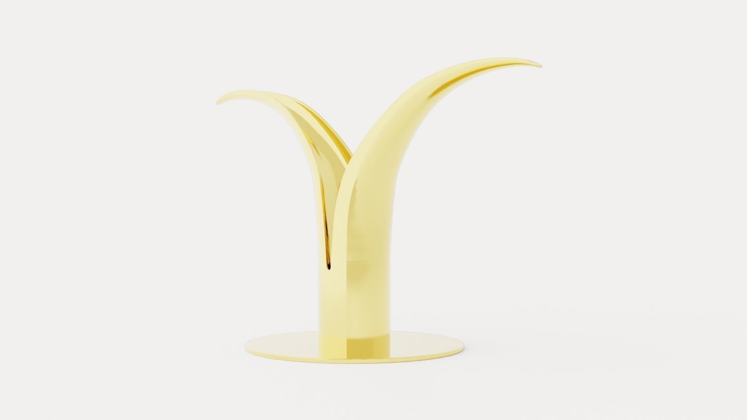 Liljan Candlestick - Brass Low-poly 3D model_3