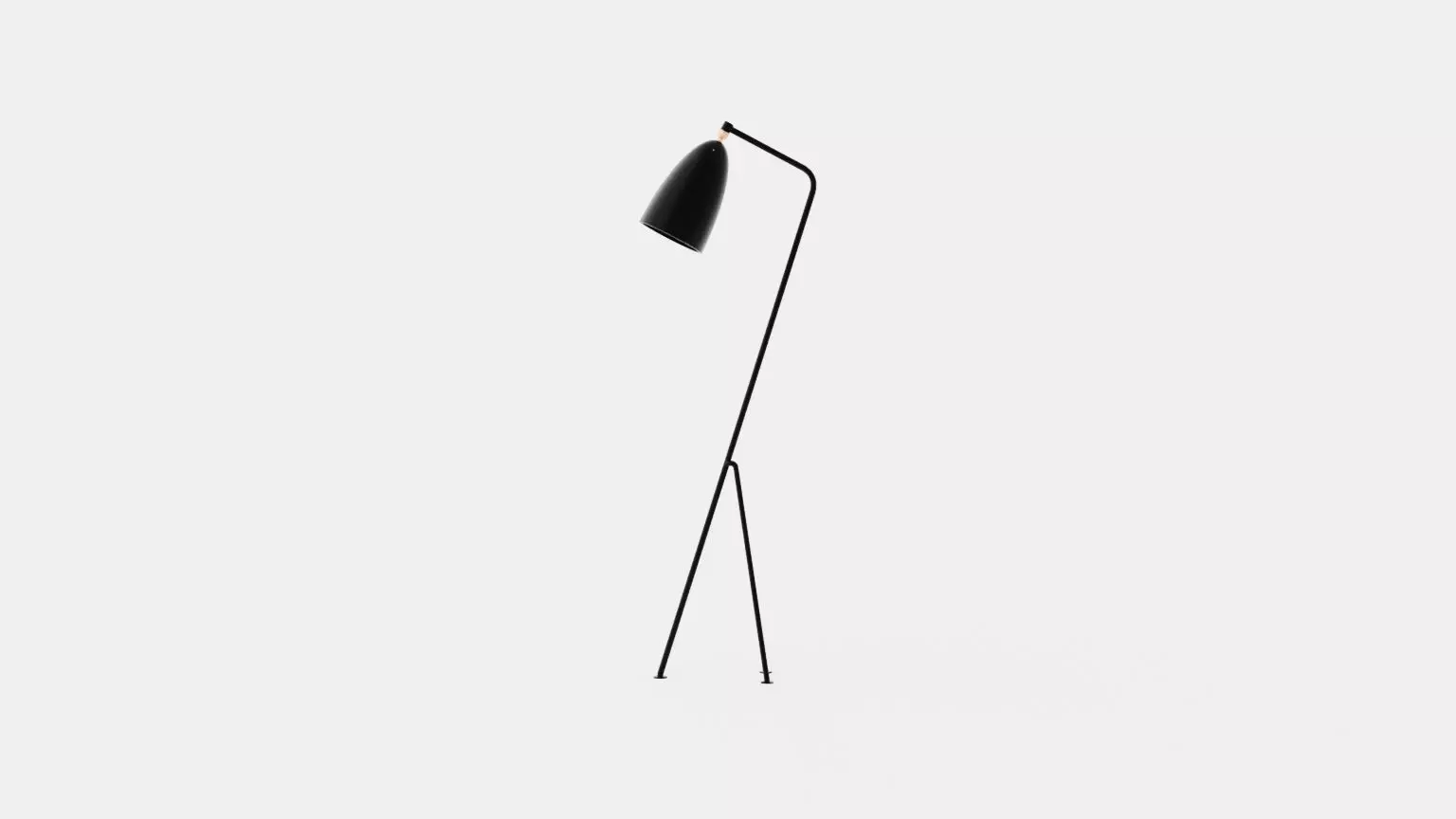 Grasshopper Floor lamp - Jet-Black Low-poly 3D model_0