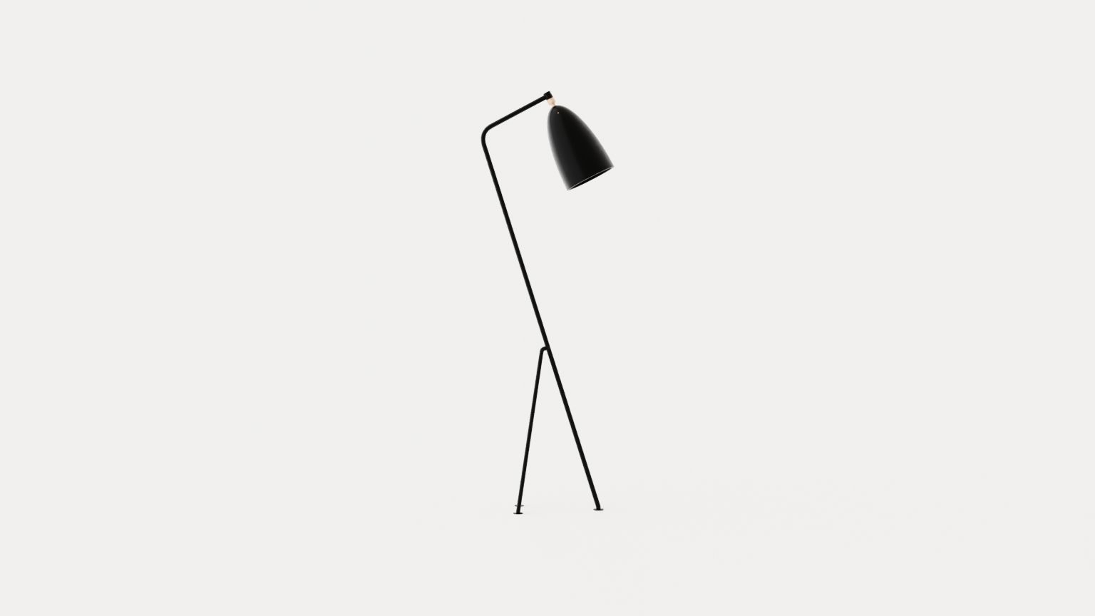 Grasshopper Floor lamp - Jet-Black Low-poly 3D model_4