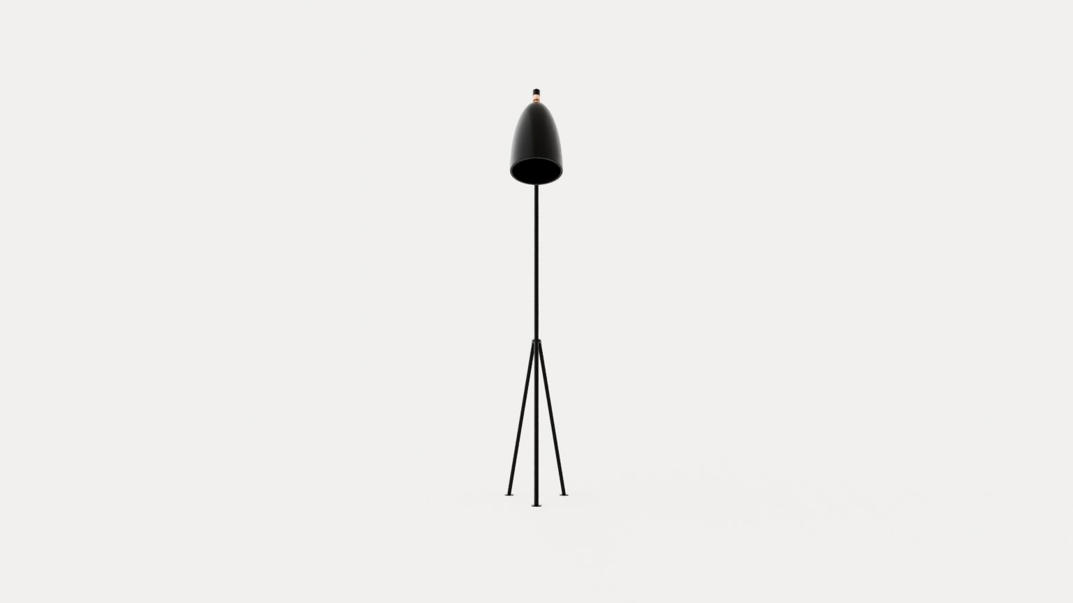Grasshopper Floor lamp - Jet-Black Low-poly 3D model_2