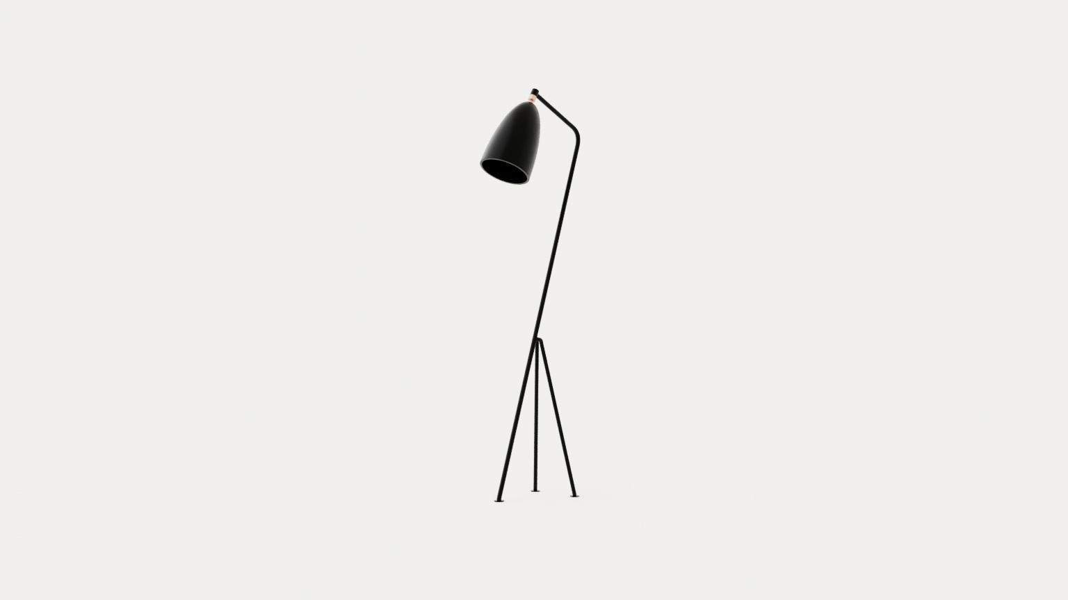 Grasshopper Floor lamp - Jet-Black Low-poly 3D model_1