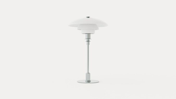 PH Table lamp - chrome-plated Low-poly 3D model