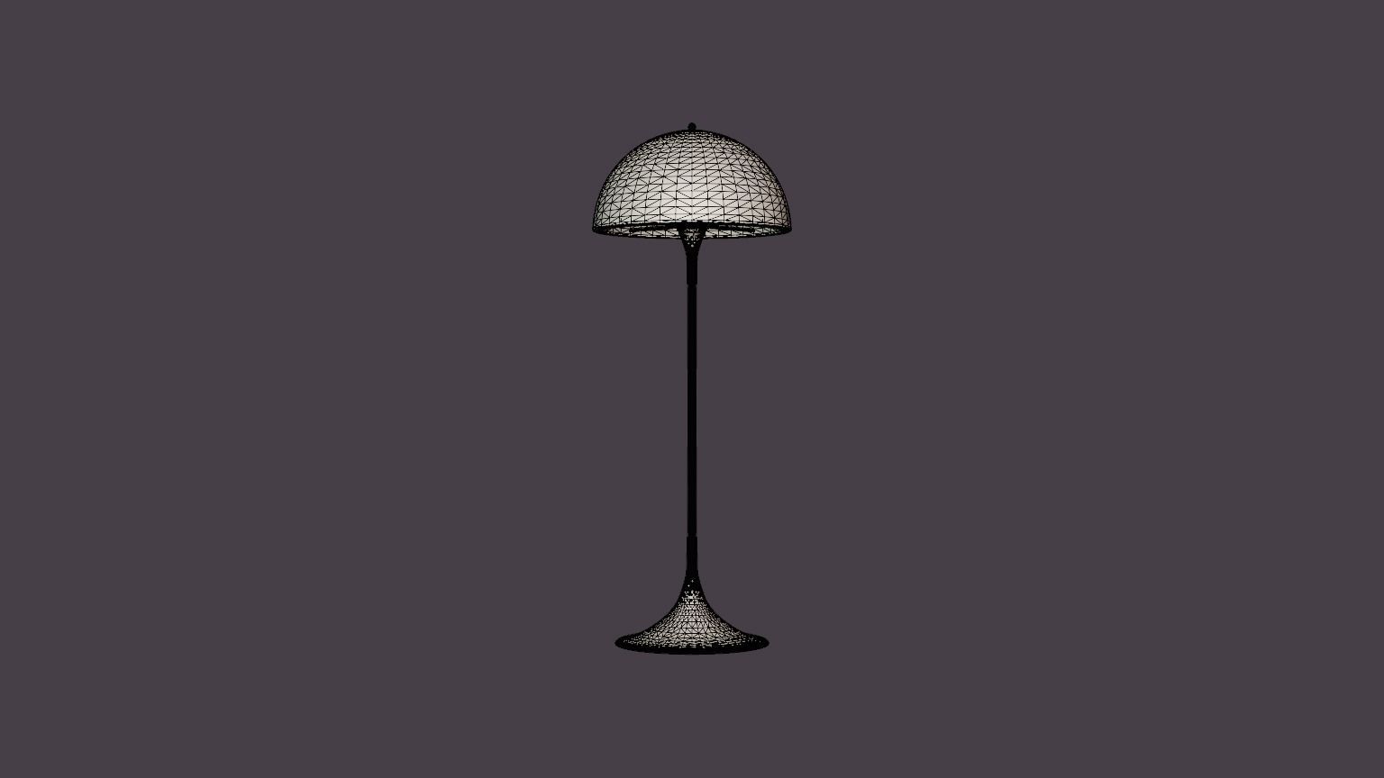 Panthella Floor lamp - White Opal-Acrylic Low-poly 3D model_4