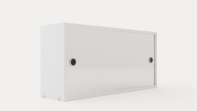 String Cabinet With Mirror Sliding Doors Low-poly 3D model