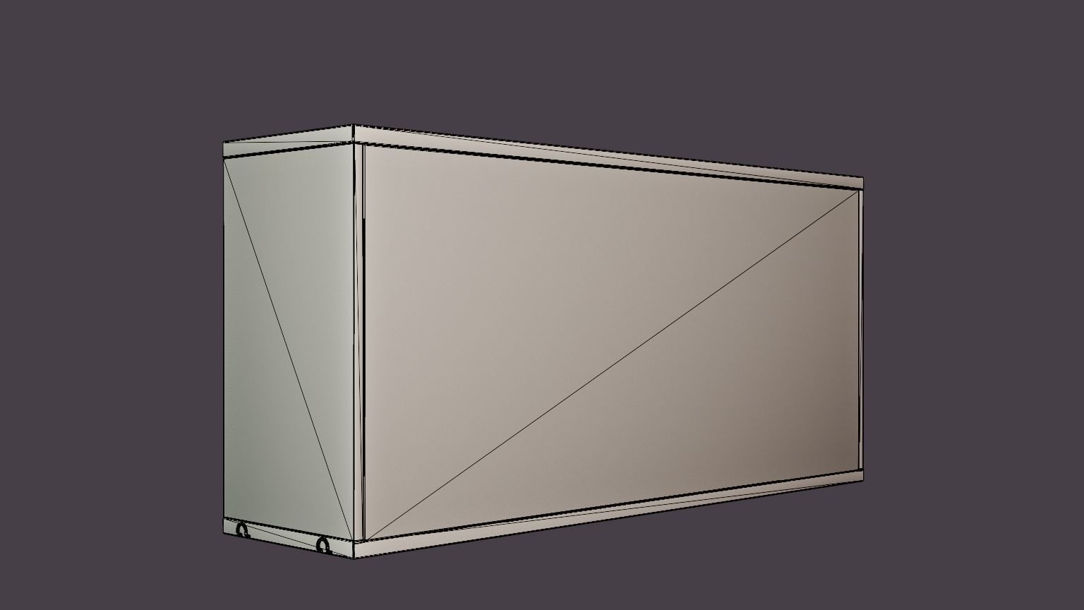 String Cabinet With Mirror Sliding Doors Low-poly 3D model_5