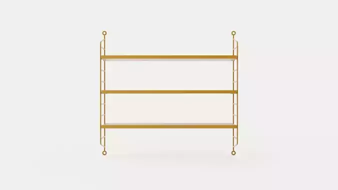 String Pocket Shelf - Mustard Yellow Low-poly 3D model