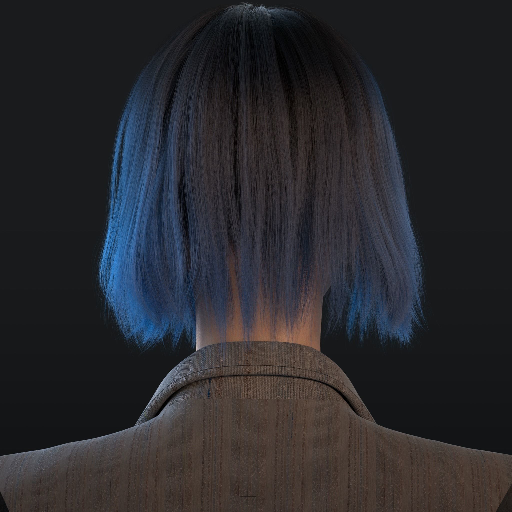 AsianGirl E head portrait  3D model_4