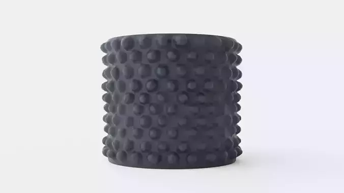Cloudy Pot Medium - Dark Grey Low-poly 3D model
