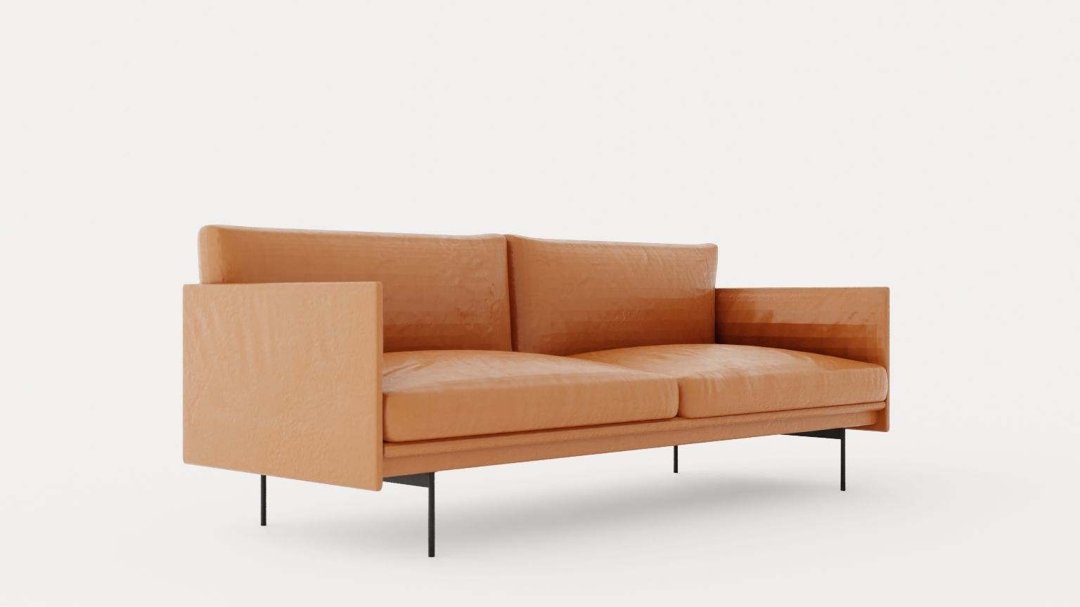 Outline 3-Seater Sofa Low-poly 3D model_1