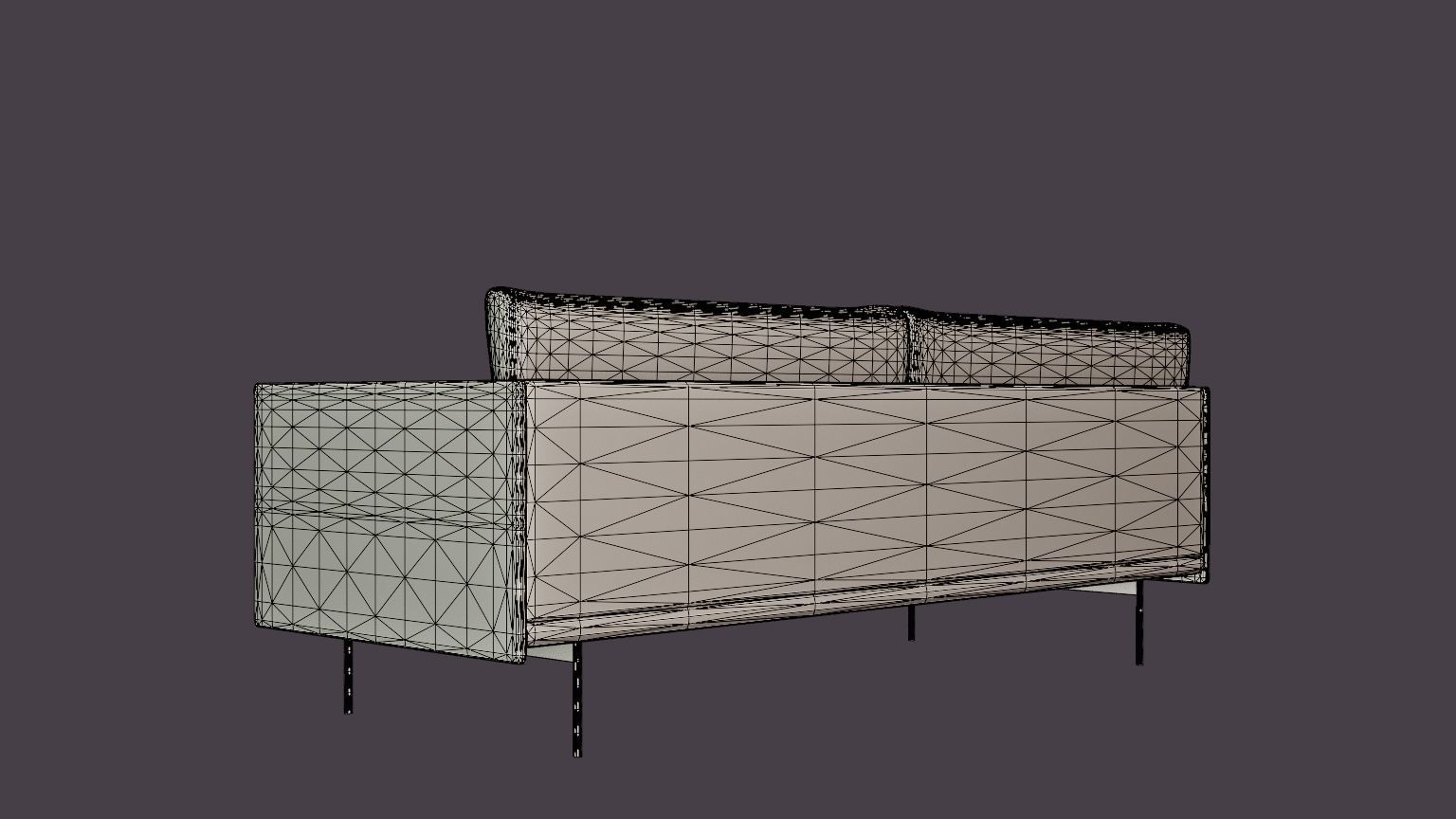Outline 3-Seater Sofa Low-poly 3D model_6