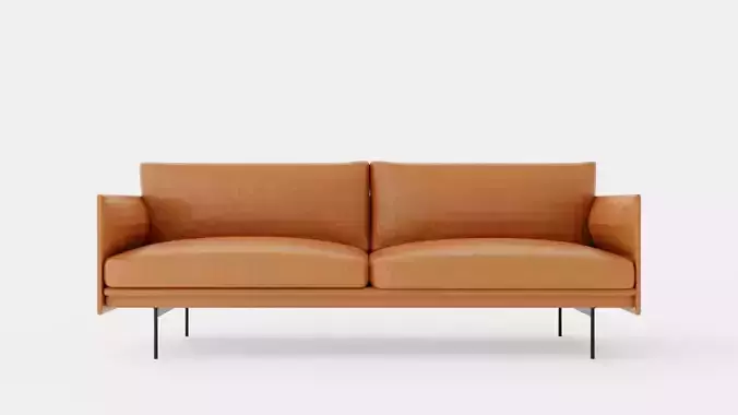 Outline 3-Seater Sofa Low-poly 3D model