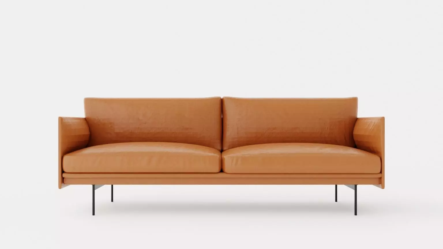Outline 3-Seater Sofa Low-poly 3D model_0