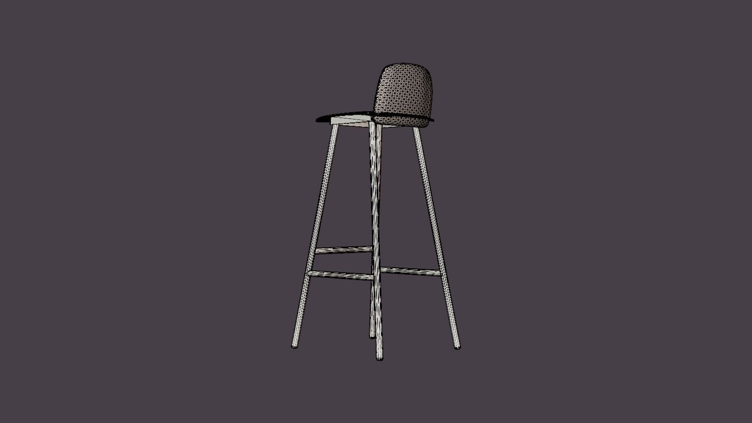 Nerd Barstool Low-poly 3D model_6