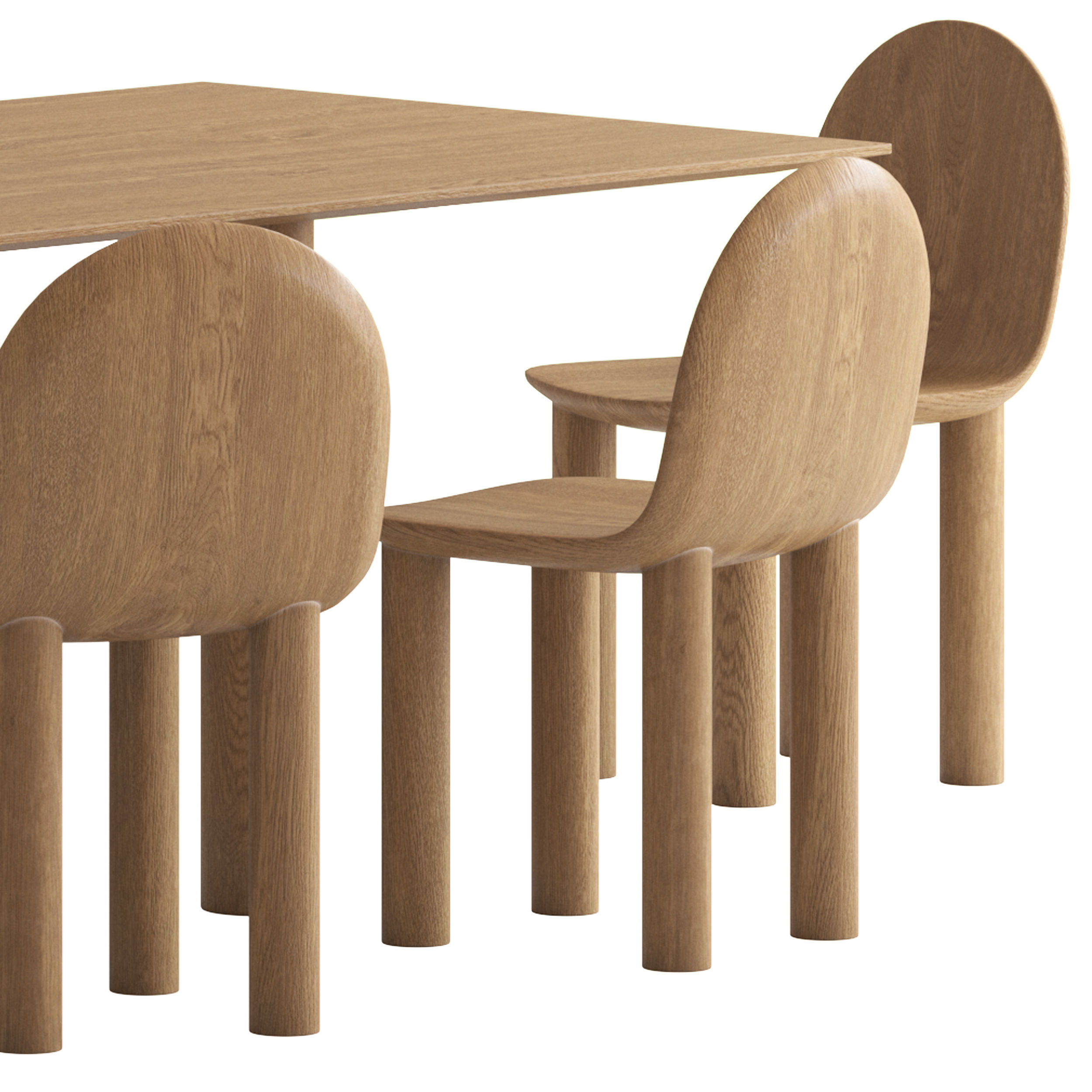 Sarah Ellison Earth Table and Arch Chair 3D model_3