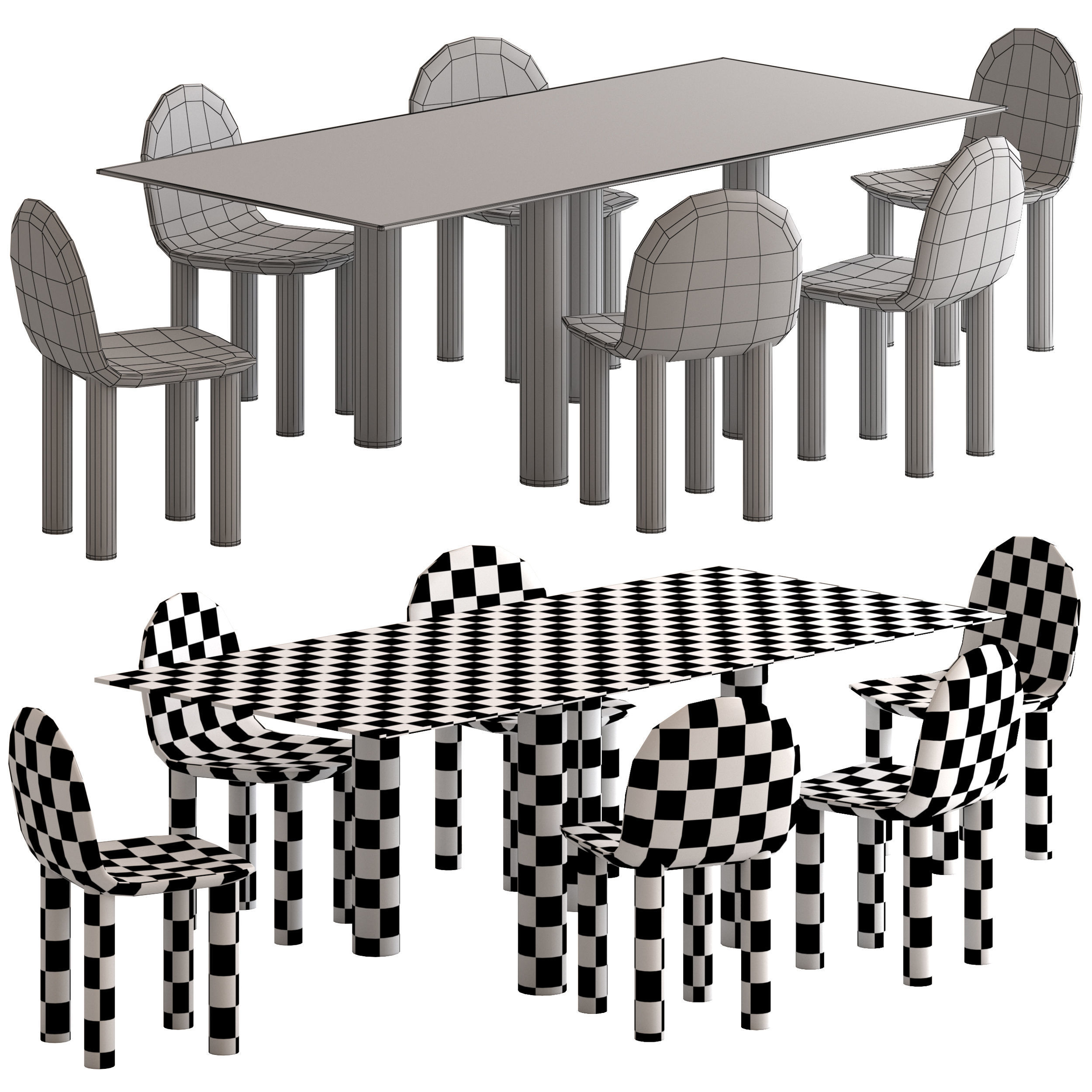 Sarah Ellison Earth Table and Arch Chair 3D model_5