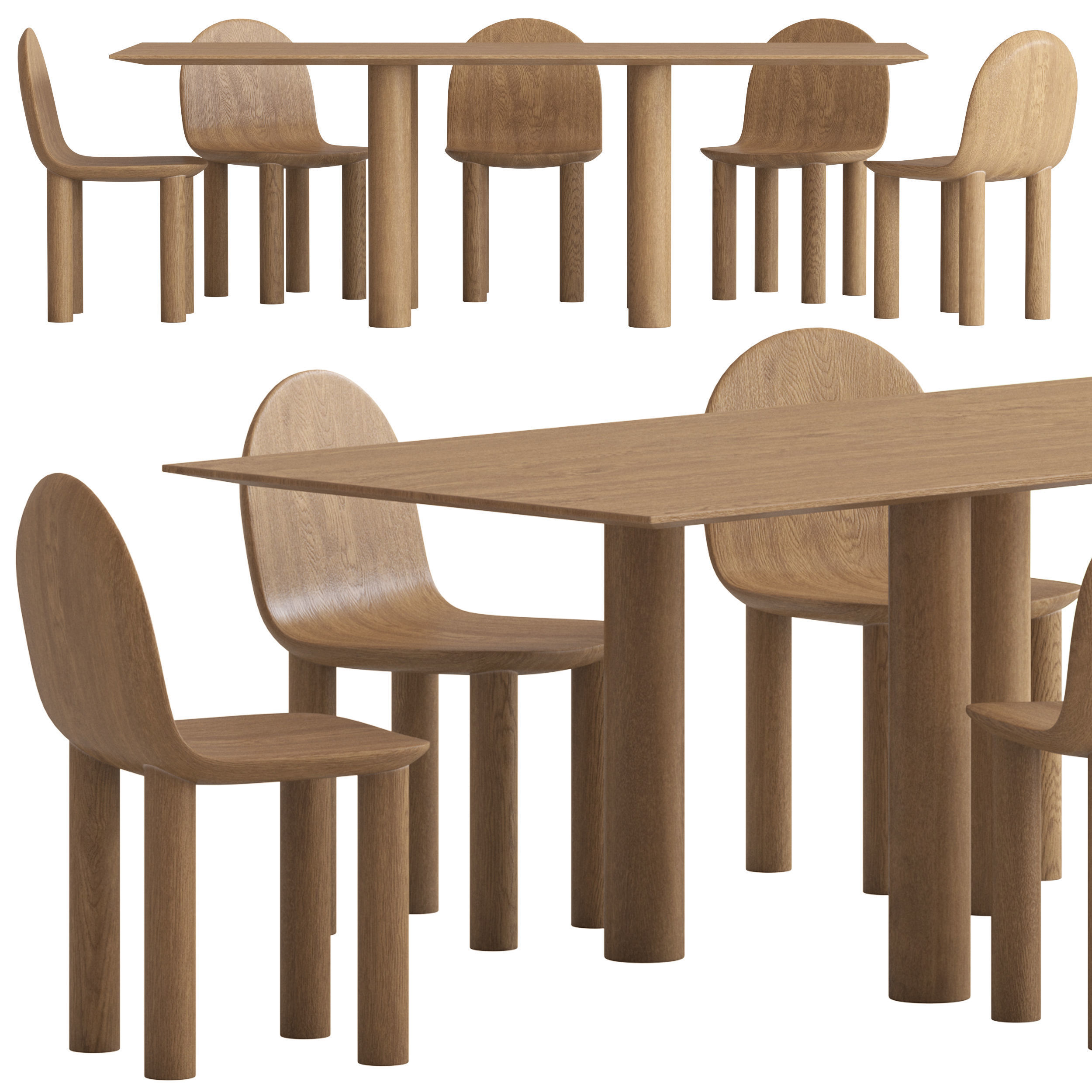 Sarah Ellison Earth Table and Arch Chair 3D model_1