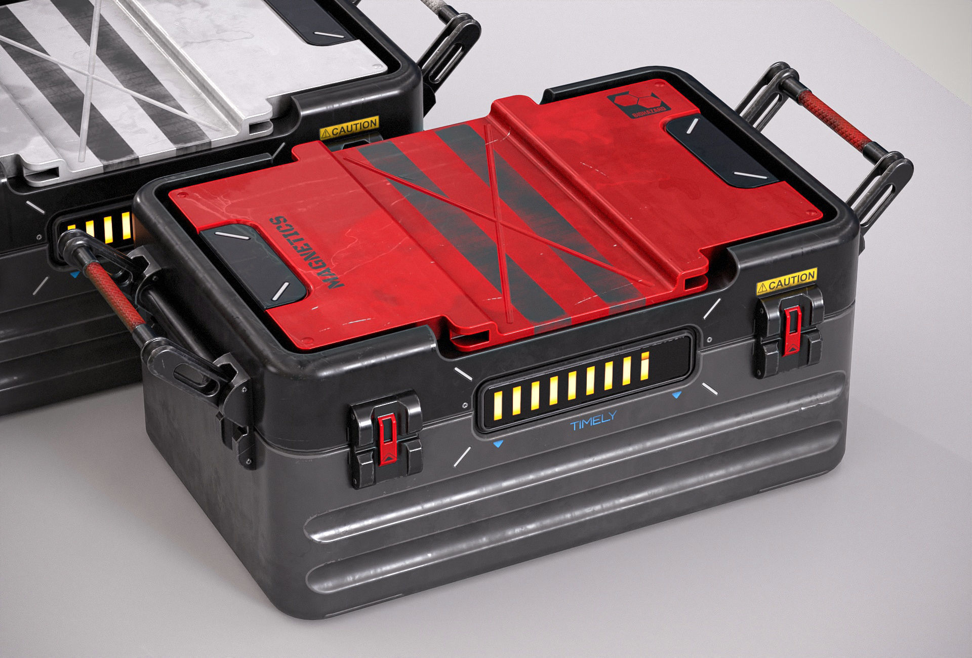 Sci-fi Crate PBR Low-poly 3D model_11