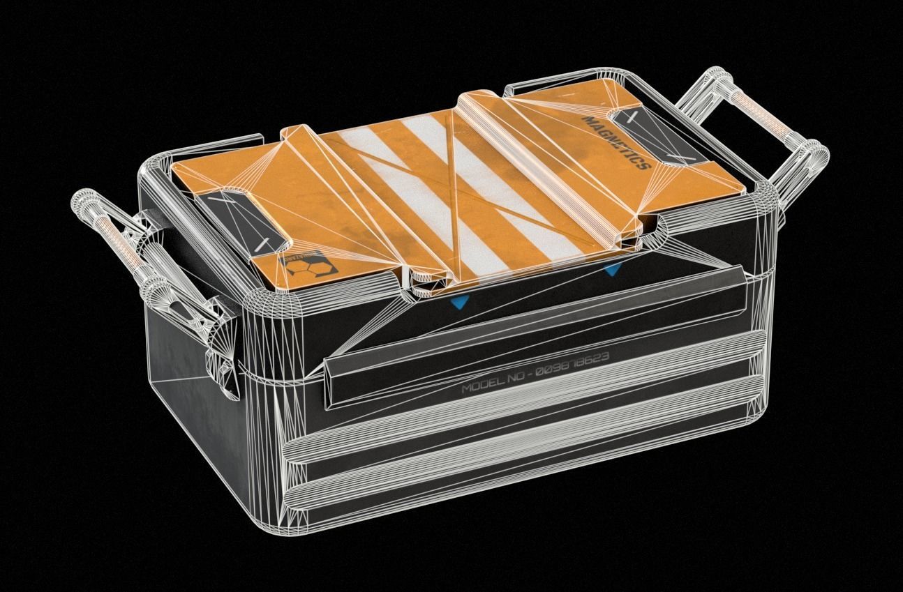 Sci-fi Crate PBR Low-poly 3D model_13