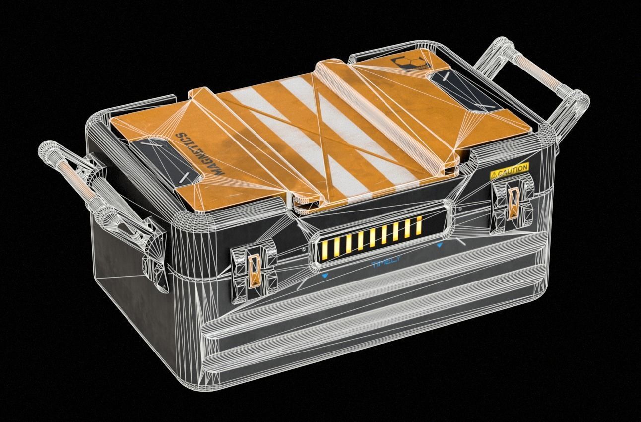 Sci-fi Crate PBR Low-poly 3D model_12