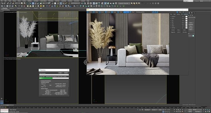 interior living room scene 32 3D model 6