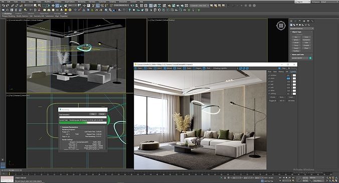interior living room scene 32 3D model 7