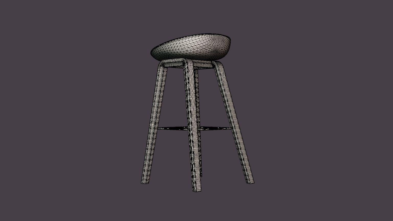 About A Stool 32 Low-poly 3D model_6