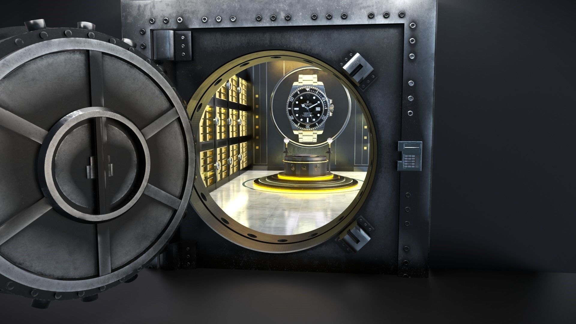 SAFE - VAULT LOCKER ROOM - PBR TEXTURES - GAME-VR READY Low-poly 3D model_4