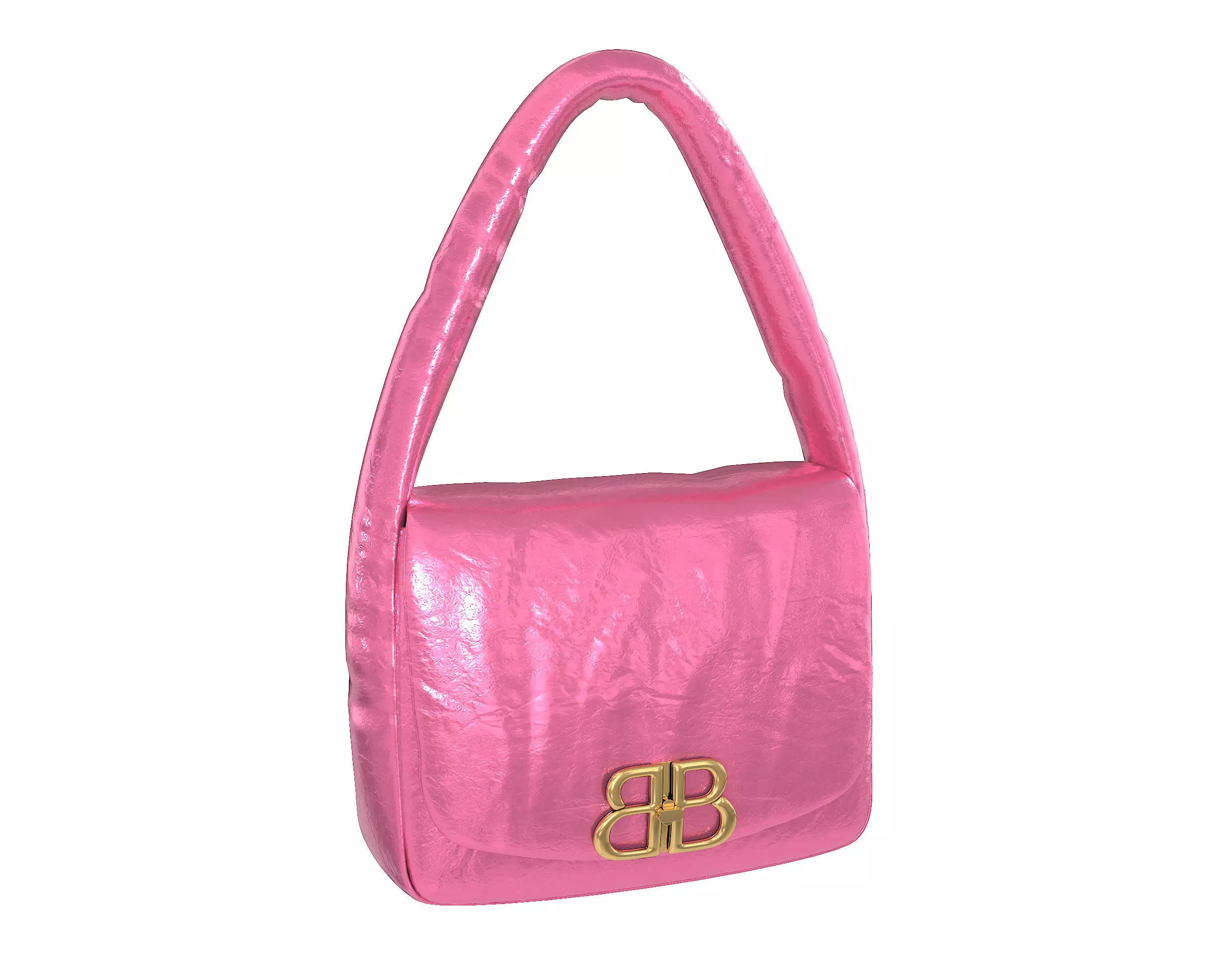 Balenciaga Monaco Small Sling Bag Pink Low-poly 3D model_0