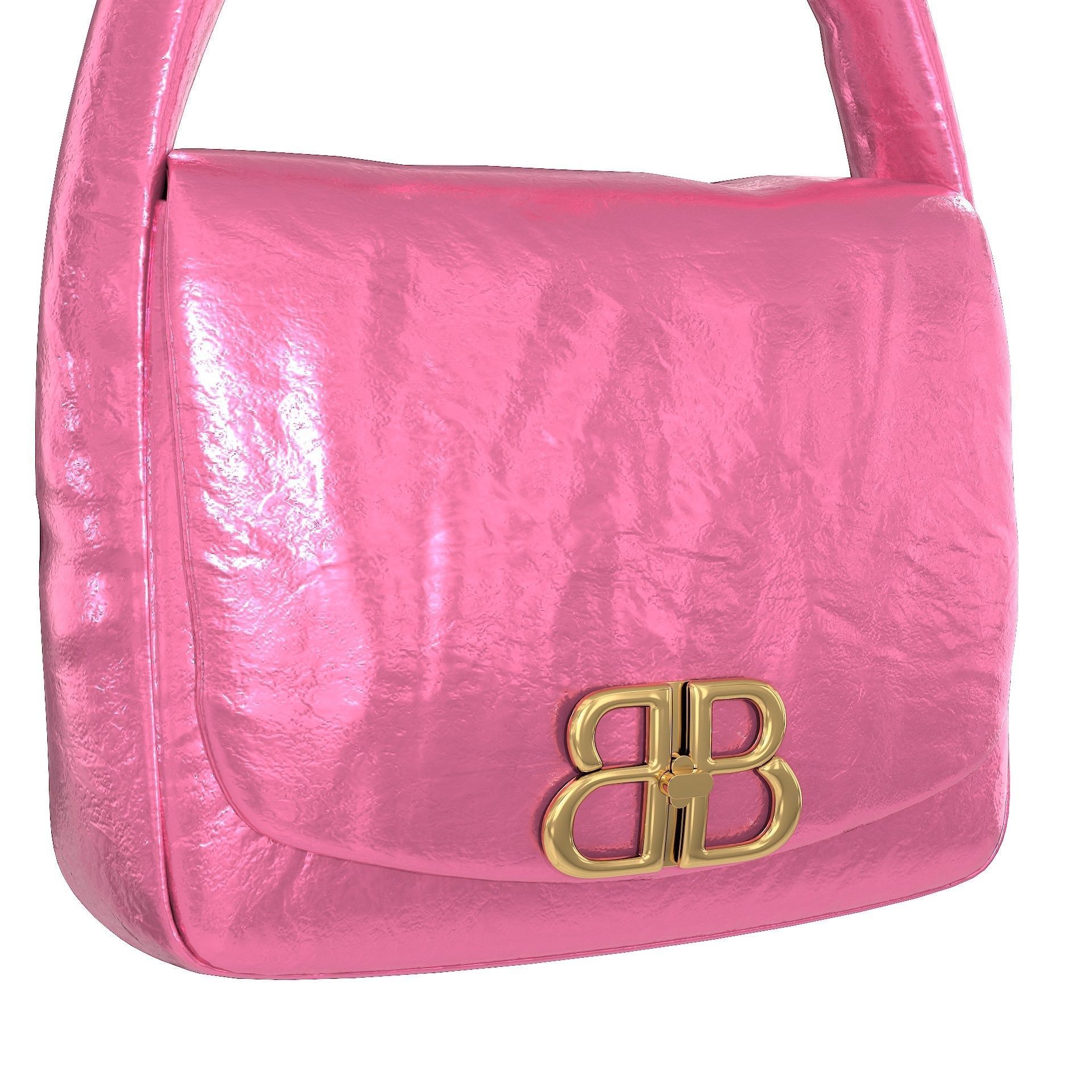 Balenciaga Monaco Small Sling Bag Pink Low-poly 3D model_5
