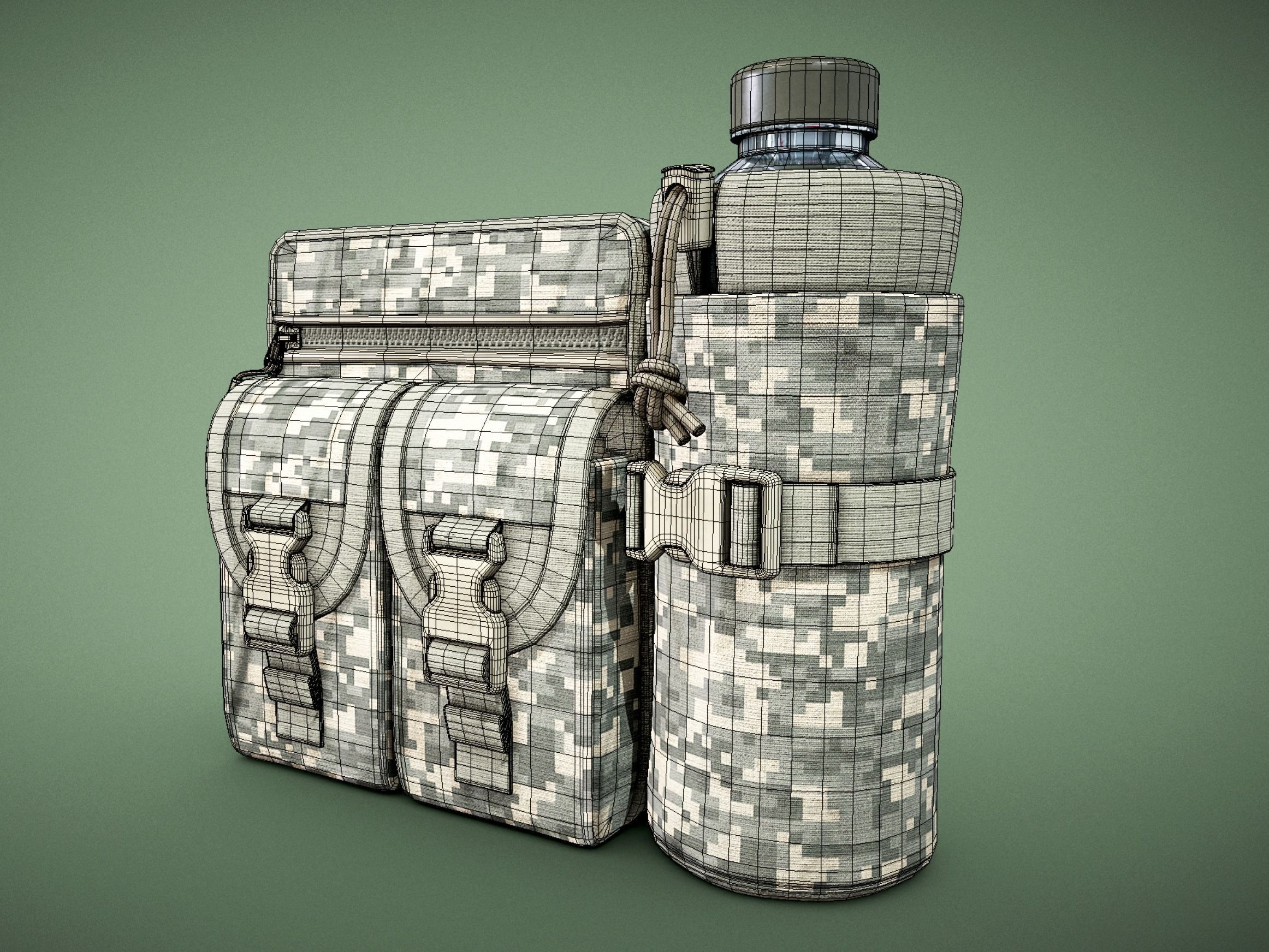 Military and Tactical Multi Pouch Bag 01 Free 3D model_6