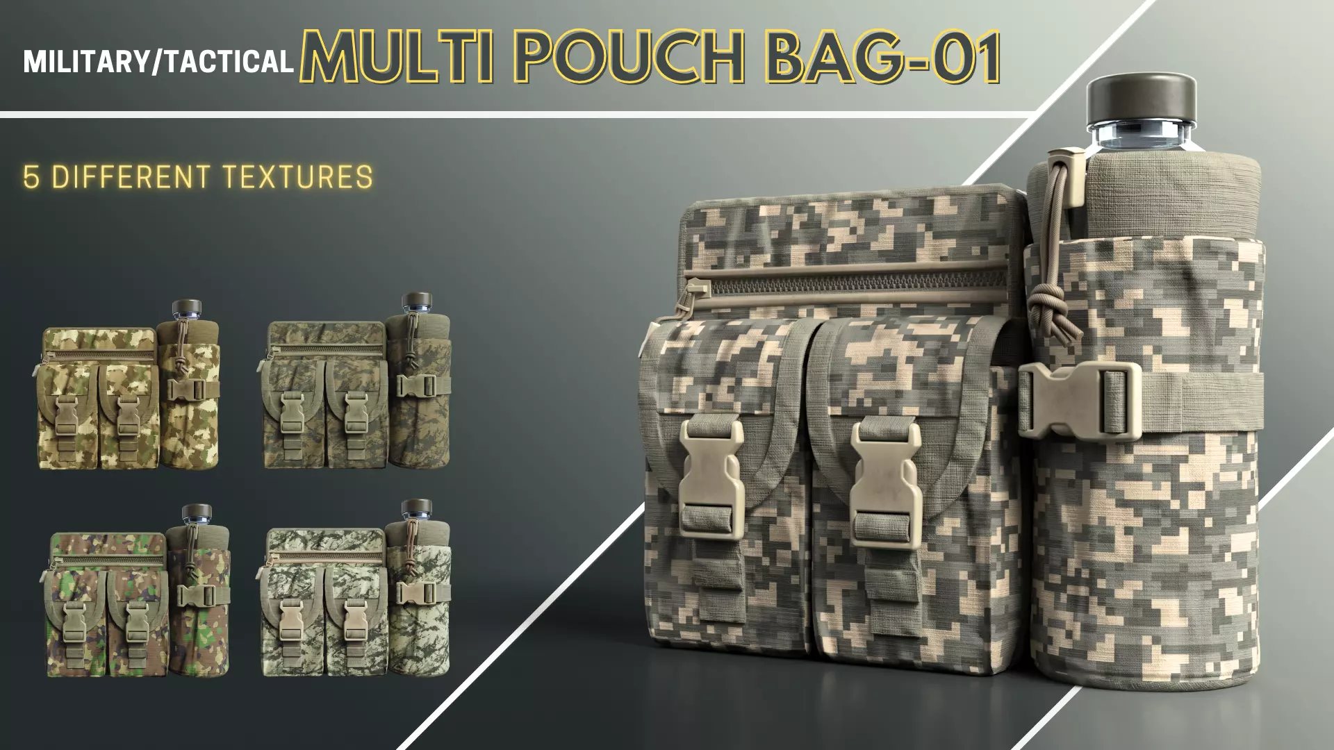 Military and Tactical Multi Pouch Bag 01 Free 3D model_0